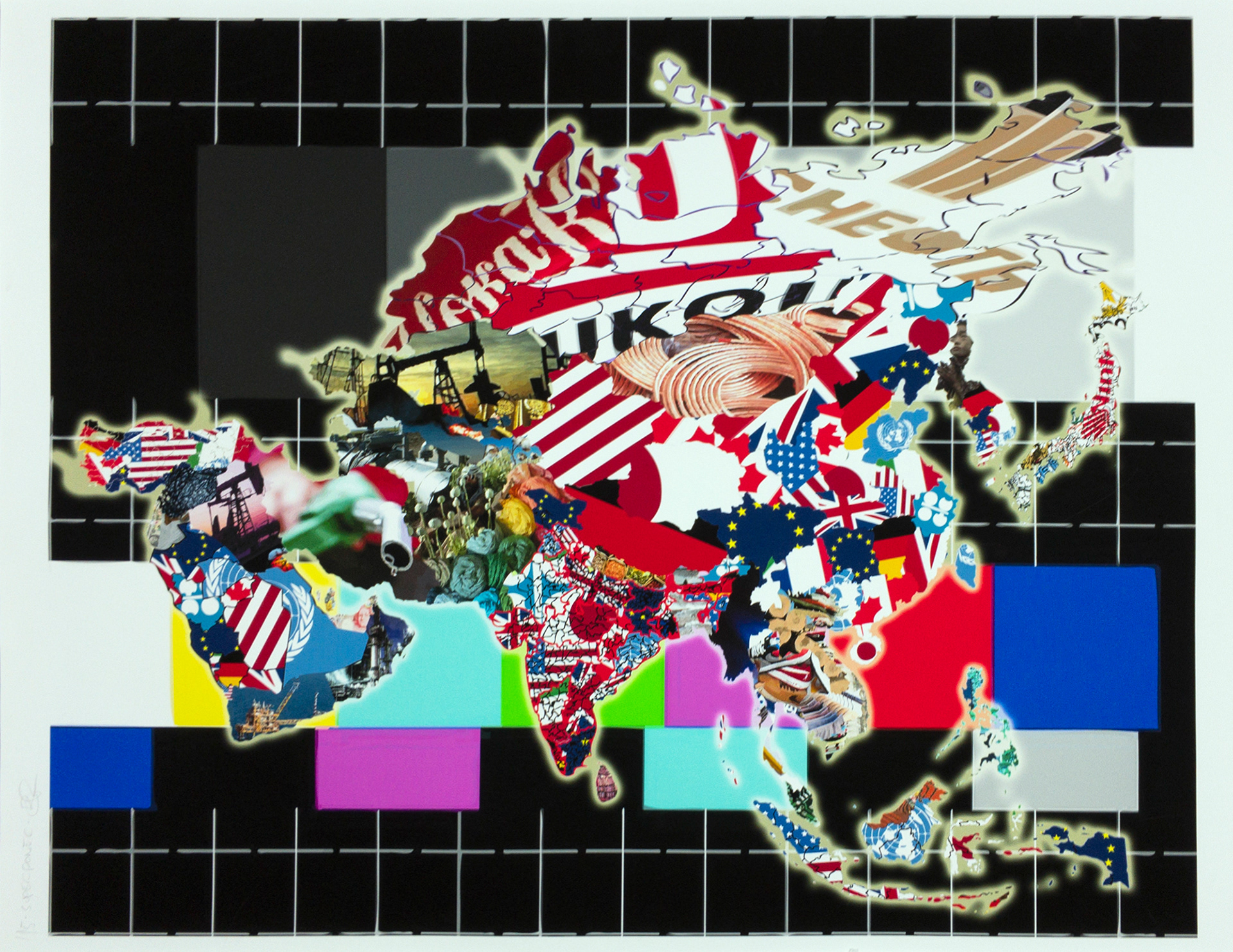 Eurasia (Gall-Peters Projection), 2017, archival inkjet print on matte paper (1/5), 17” x 25,”