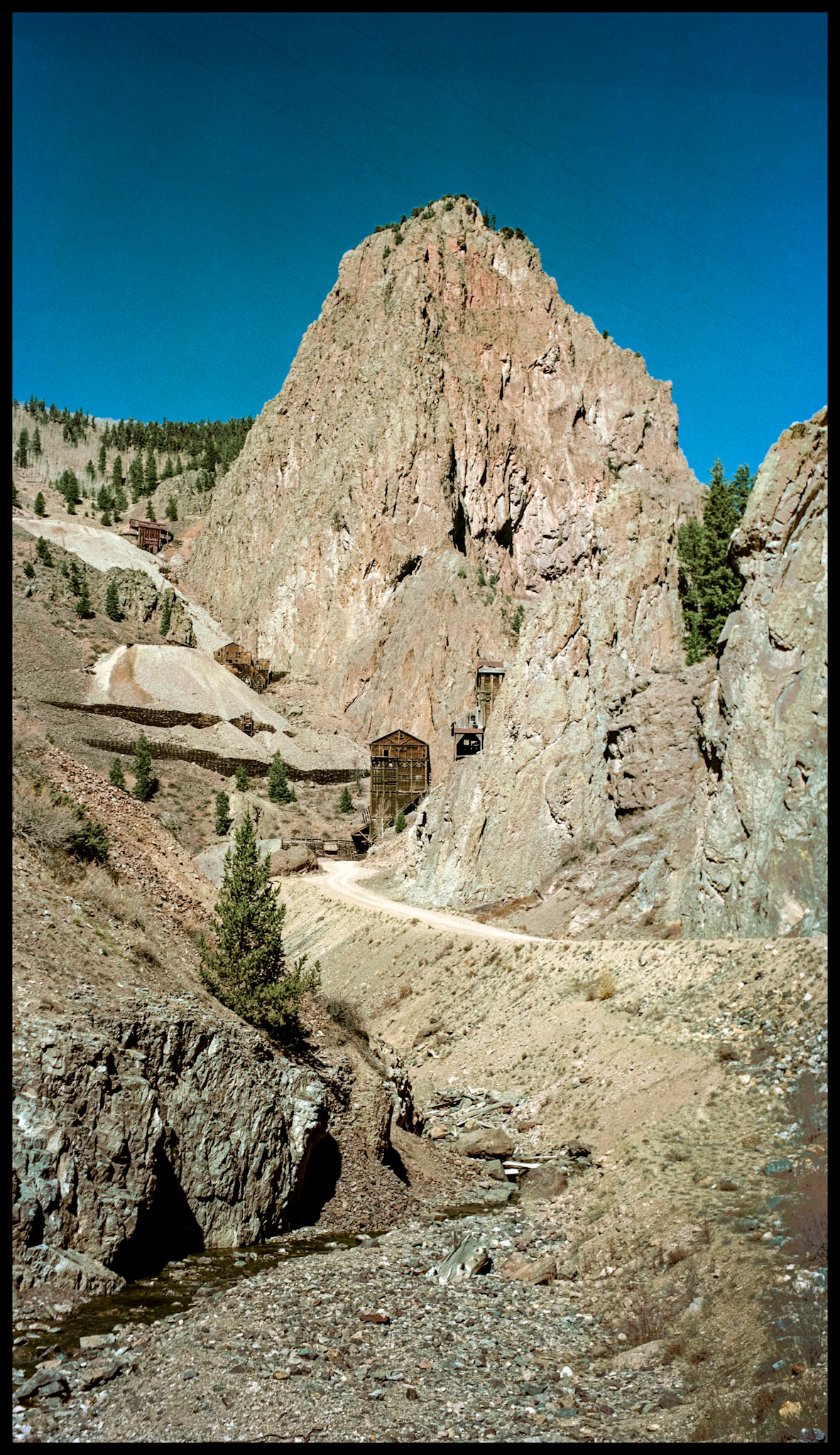 A view of parts of the historic Commodore Mine on the Bachelor Historic Loop outside Creede Colorado. 1993