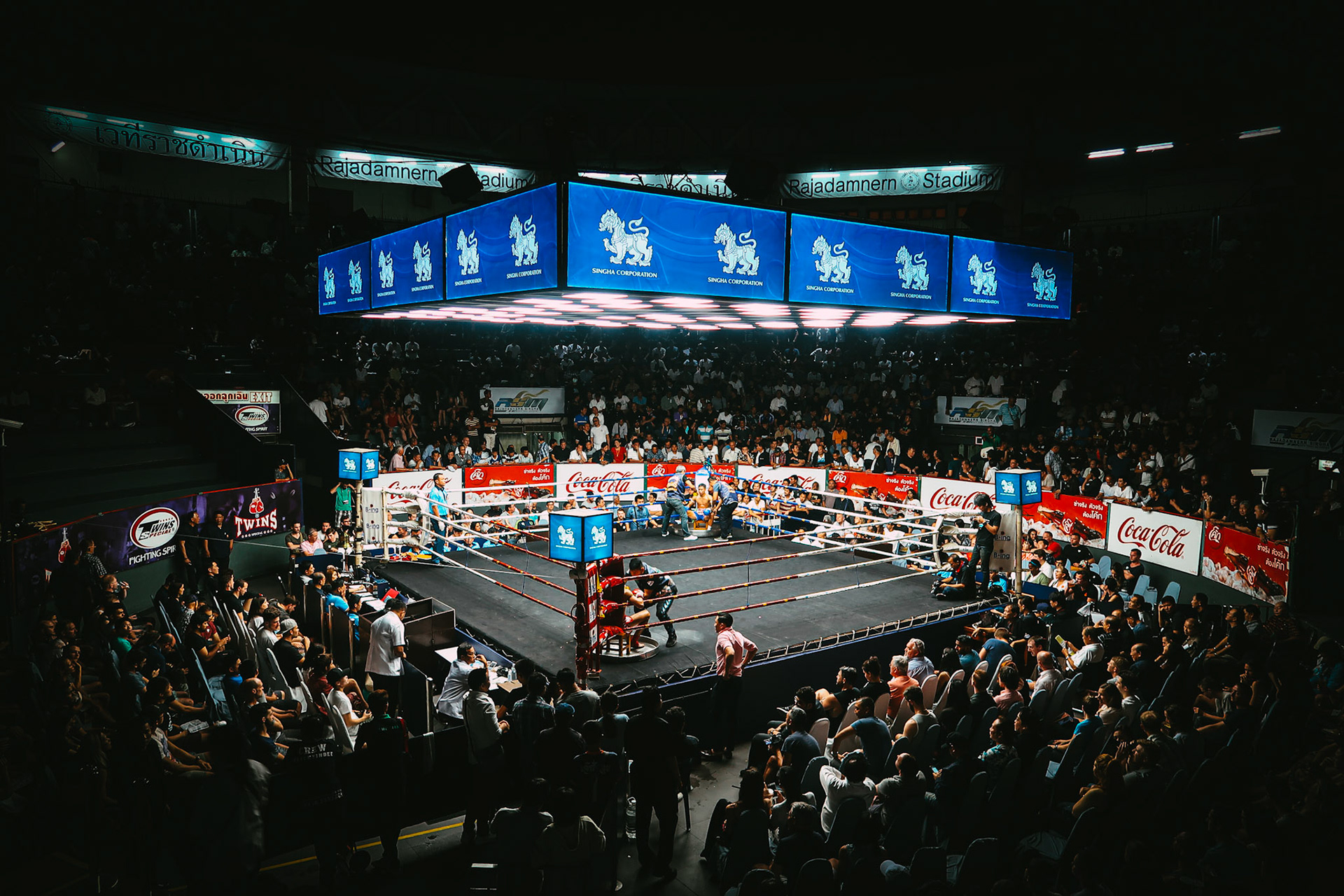 A general view of fighters – Rajadamnern Muay Thai Stadium, Bangkok, Thailand
