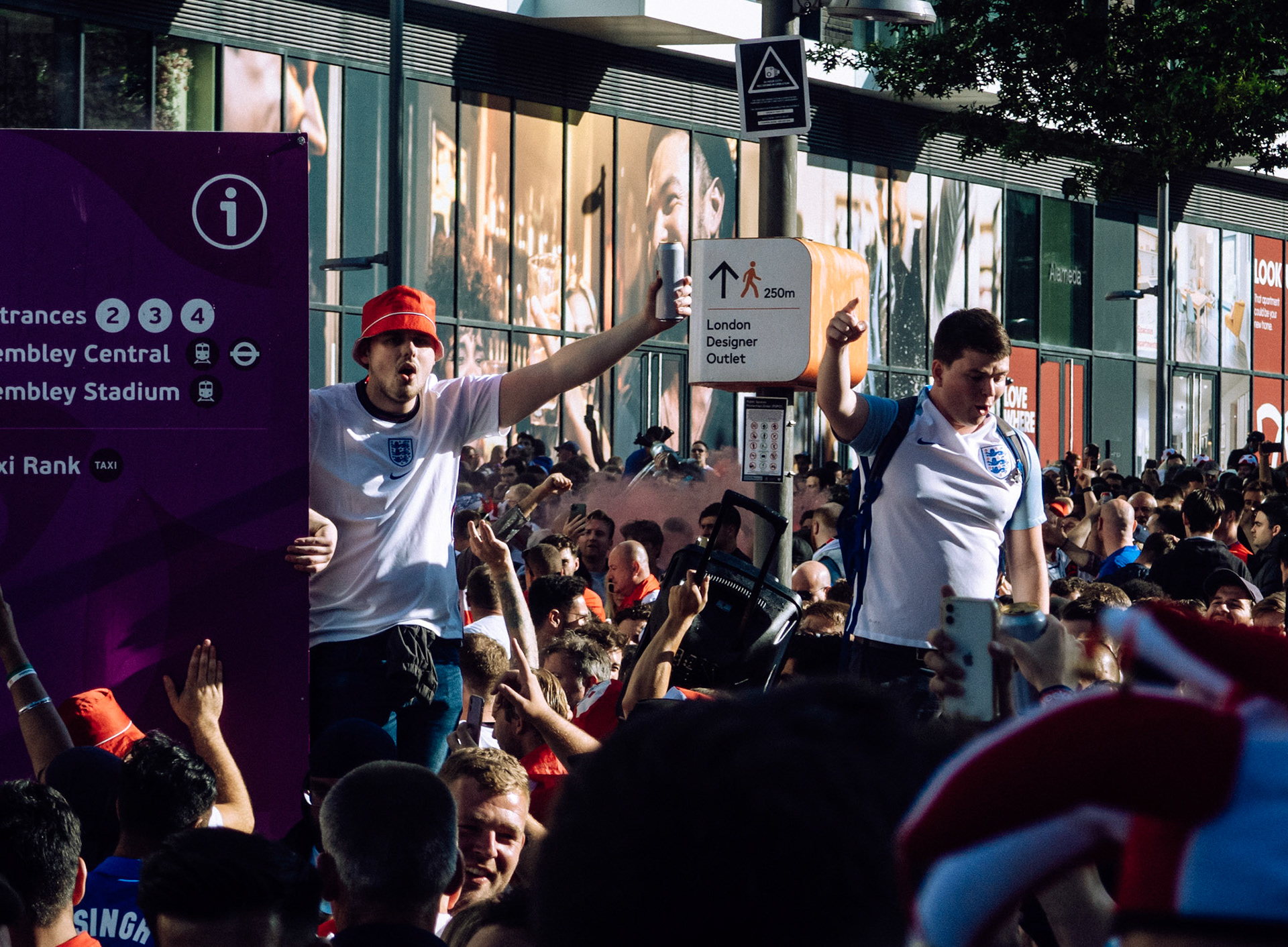 England fans on Wembley Way – England vs Denmark – Euro 2020 – Wembley Stadium, London UK