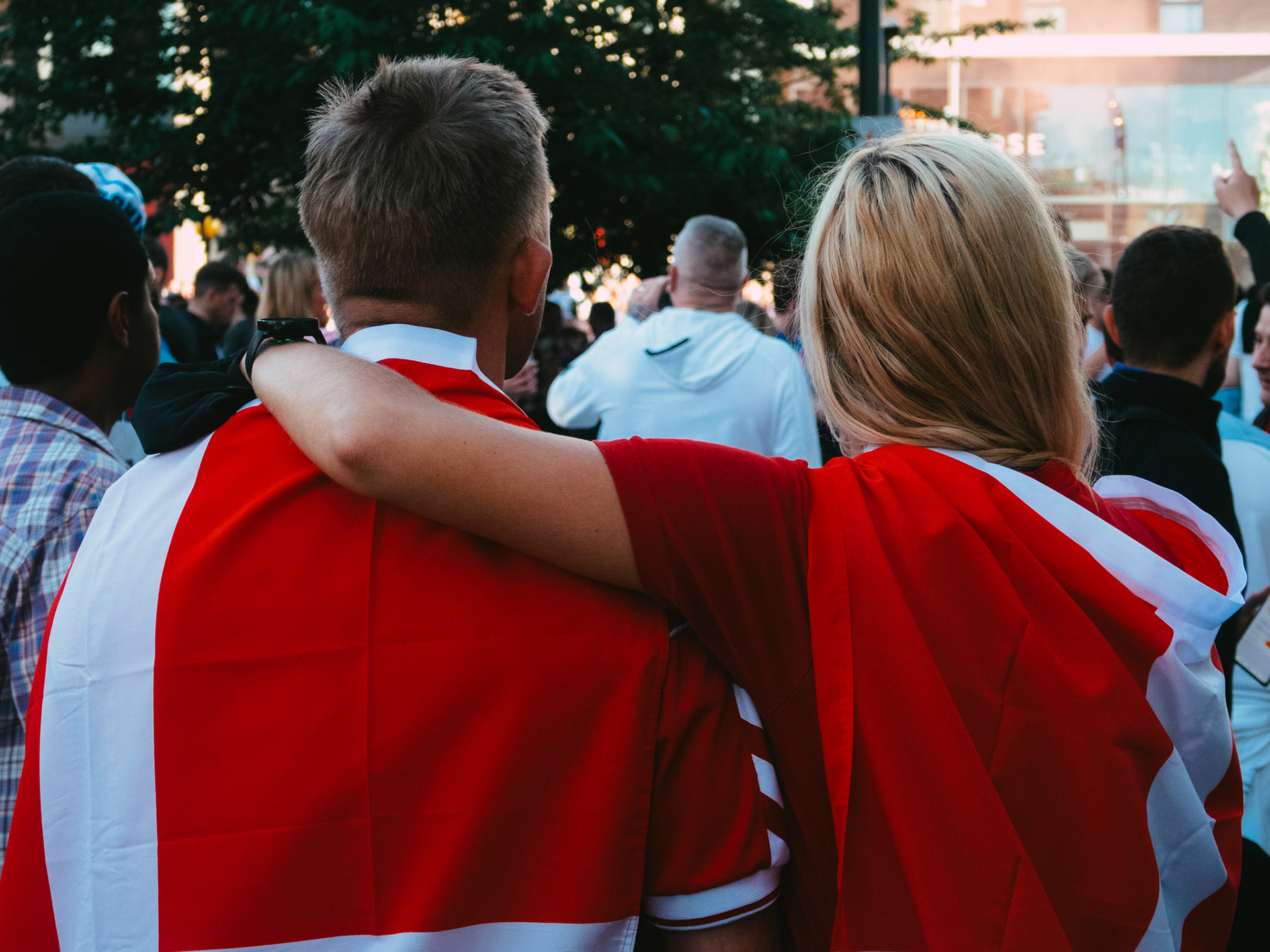Denmark fans on Wembley Way – England vs Denmark – Euro 2020 – Wembley Stadium, London UK