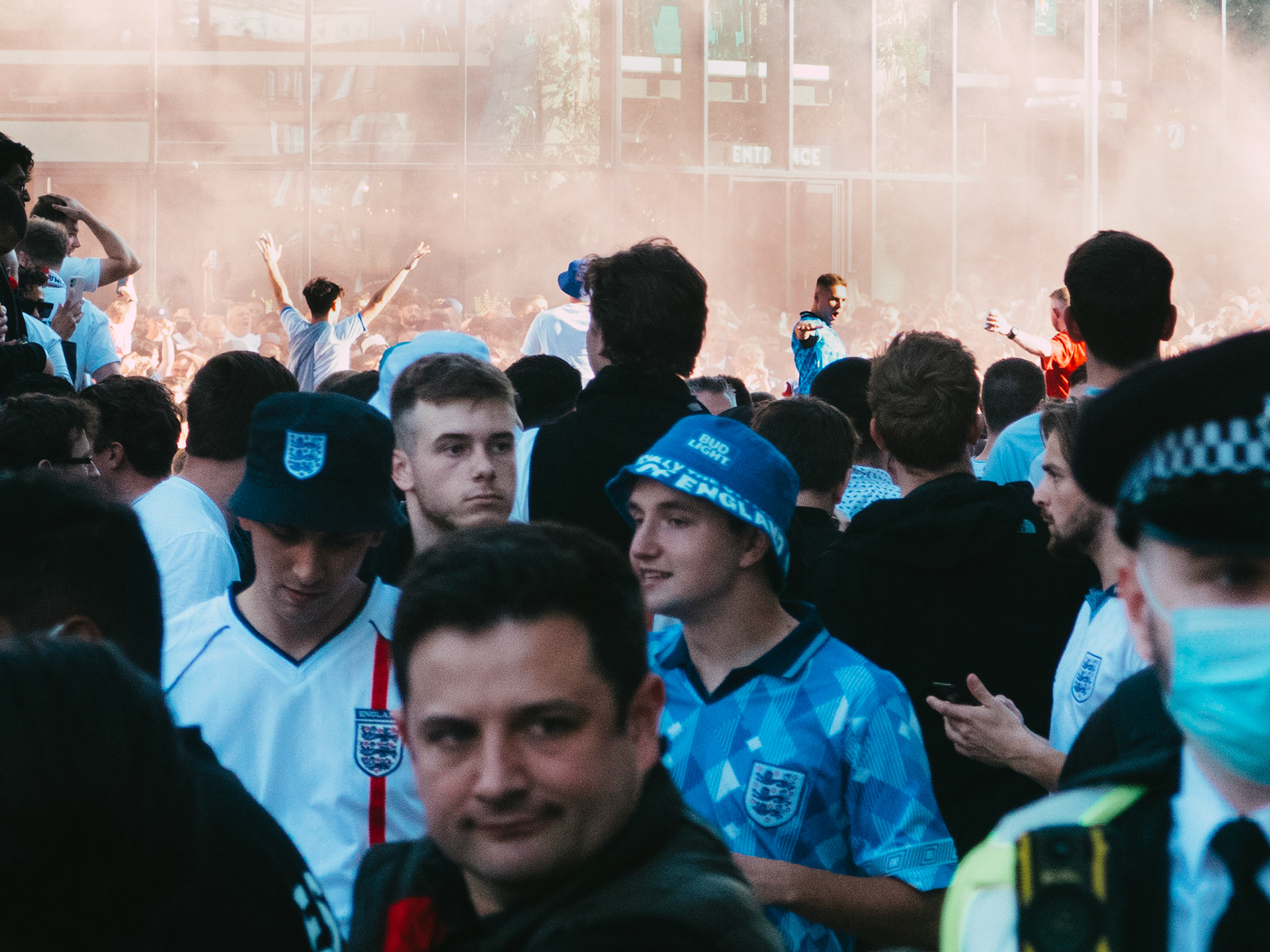 England fans on Wembley Way – England vs Denmark – Euro 2020 – Wembley Stadium, London UK