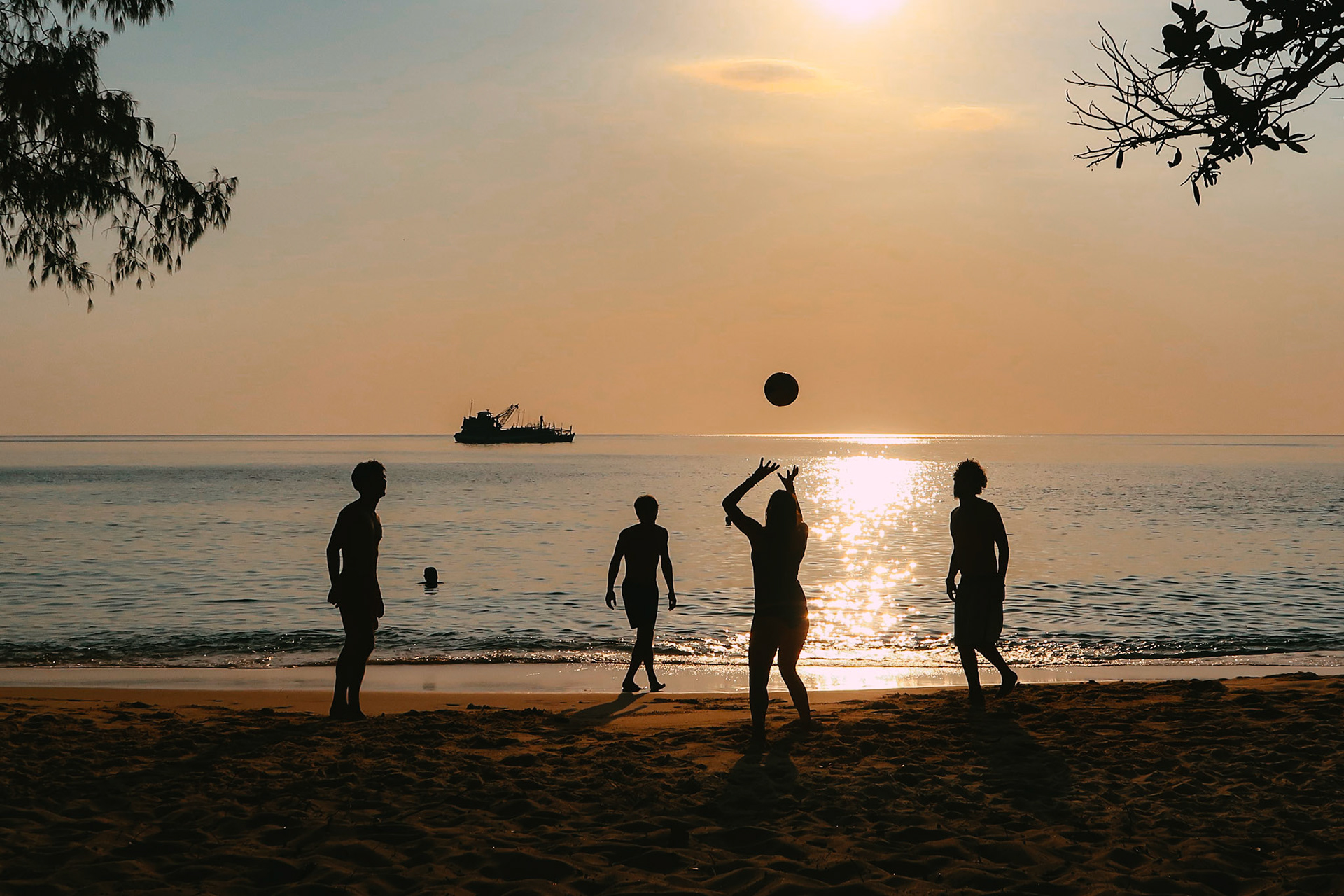 Friends play volleyball – Koh Rong Sanloem, Sihanoukville, Cambodia