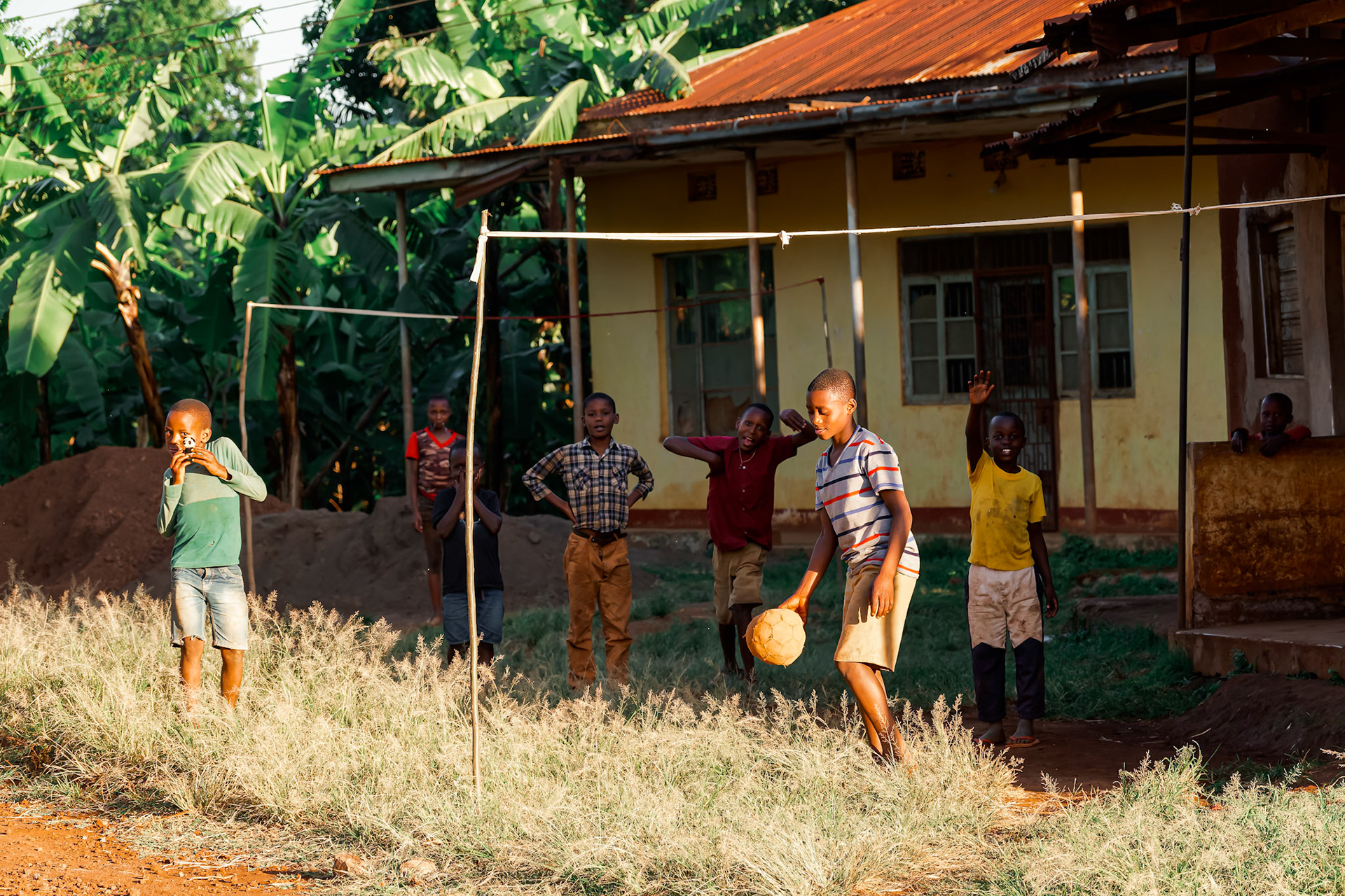 Local children playing football – Mwika Village, Kilimanjaro Region, Tanzania