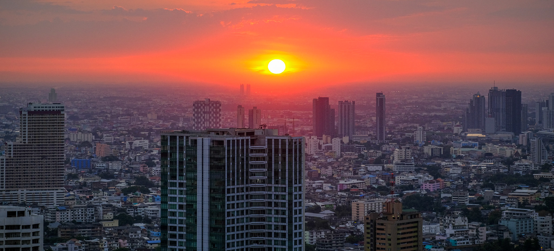 A general view of Bangkok at sunset – Bangkok, Thailand