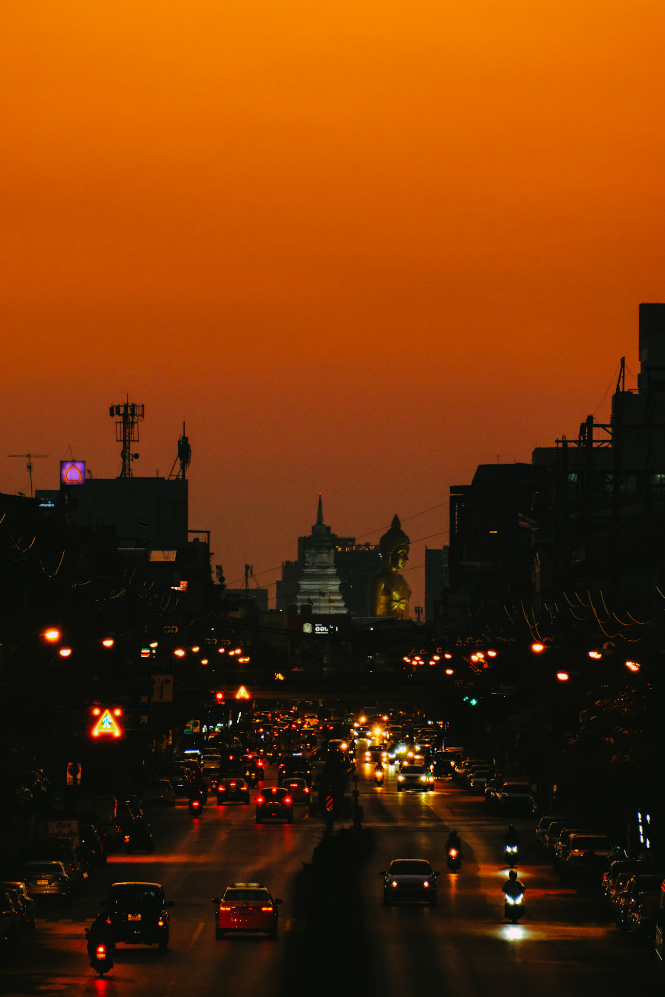 Wat Pak Nam Temple at sunset – Bangkok, Thailand