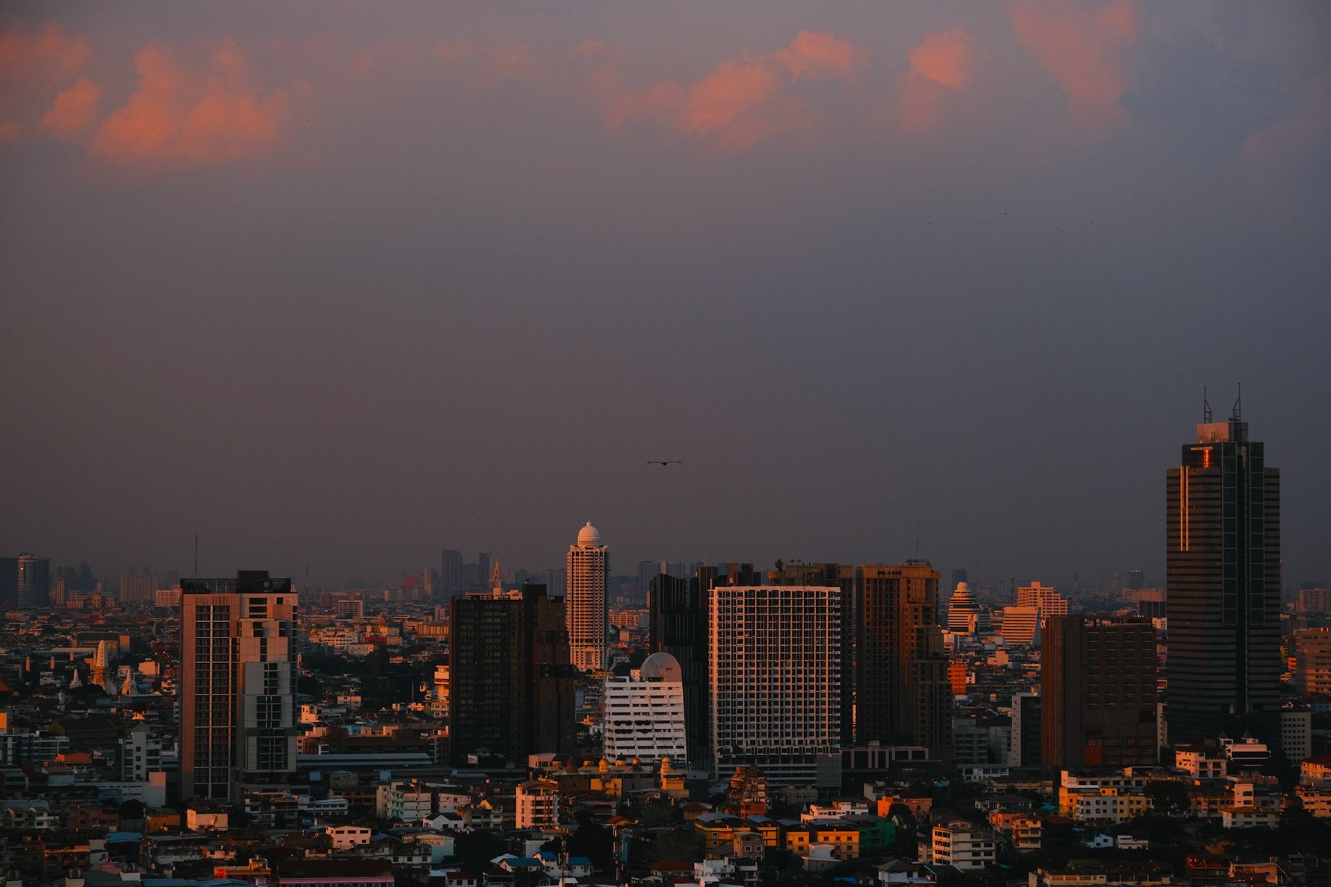 A general view of Bangkok at sunset – Bangkok, Thailand