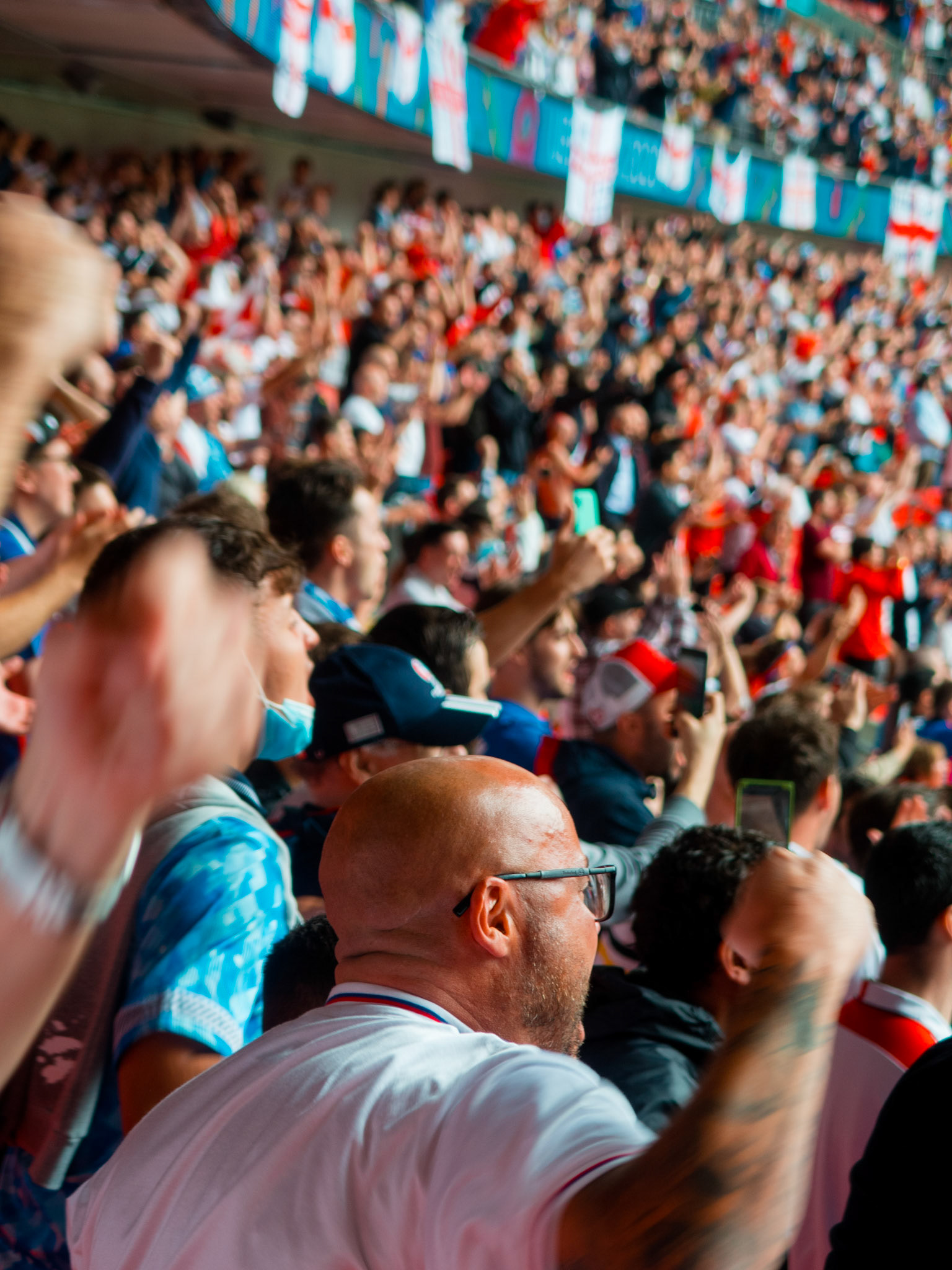 England fans celebrate – England vs Germany – Euro 2020 – Wembley Stadium, London UK
