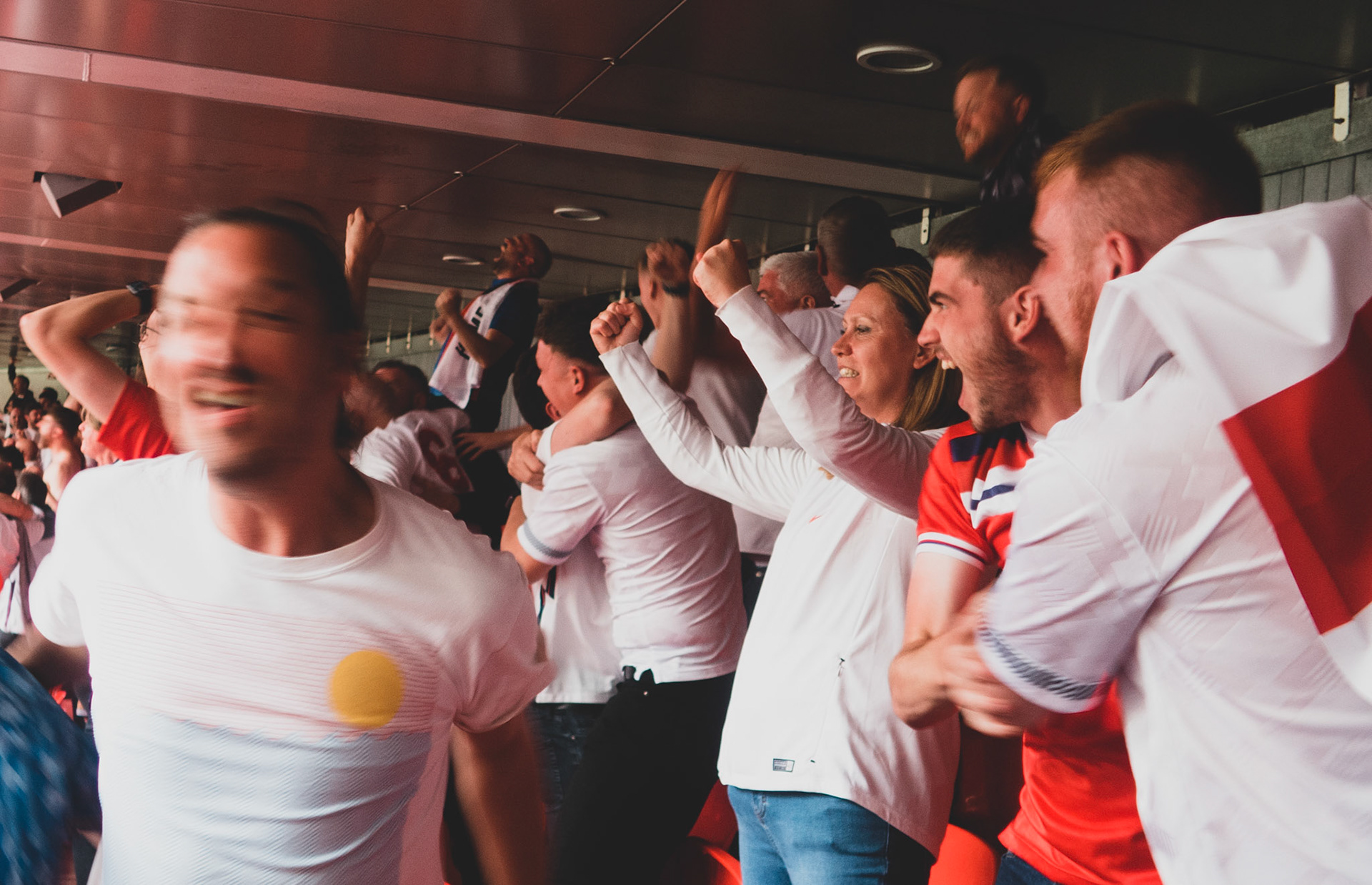 England fans celebrate – England vs Germany – Euro 2020 – Wembley Stadium, London UK