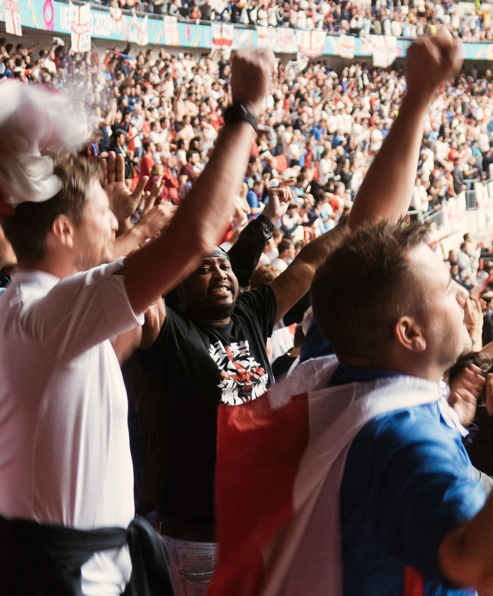 England fans celebrate – England vs Germany – Euro 2020 – Wembley Stadium, London UK