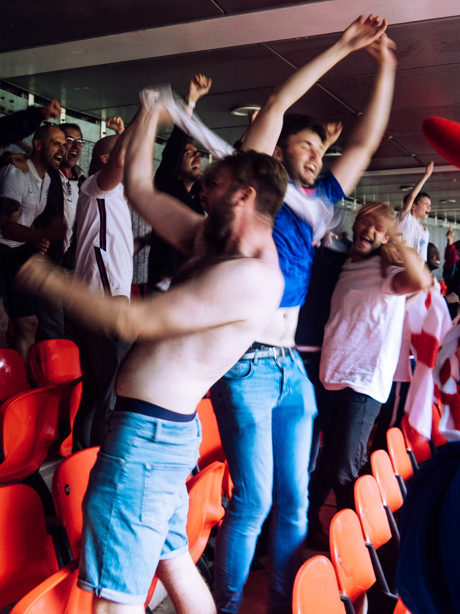England fans celebrate – England vs Germany – Euro 2020 – Wembley Stadium, London UK