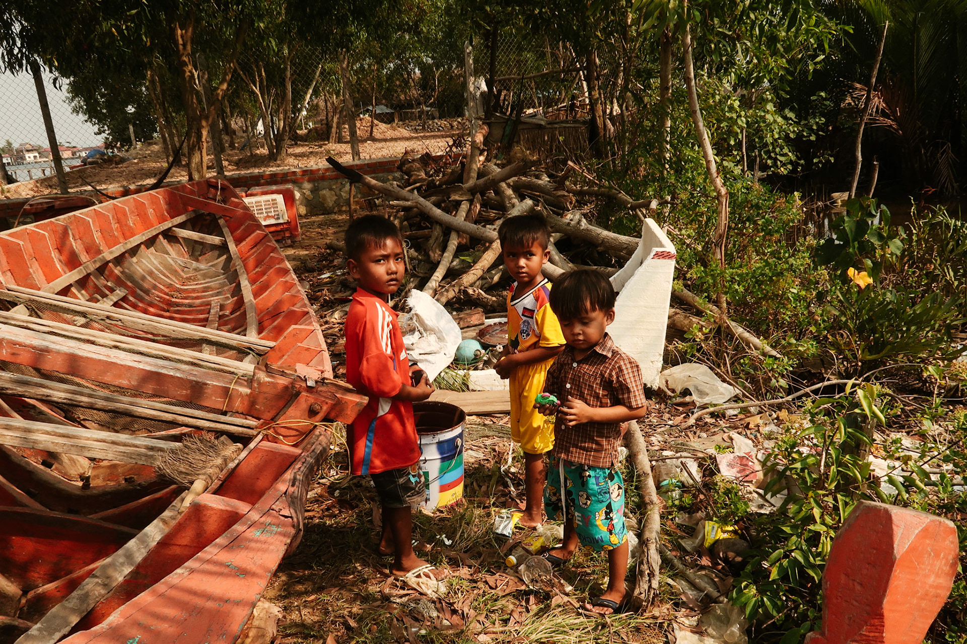 Three local boys – Kampot, Cambodia