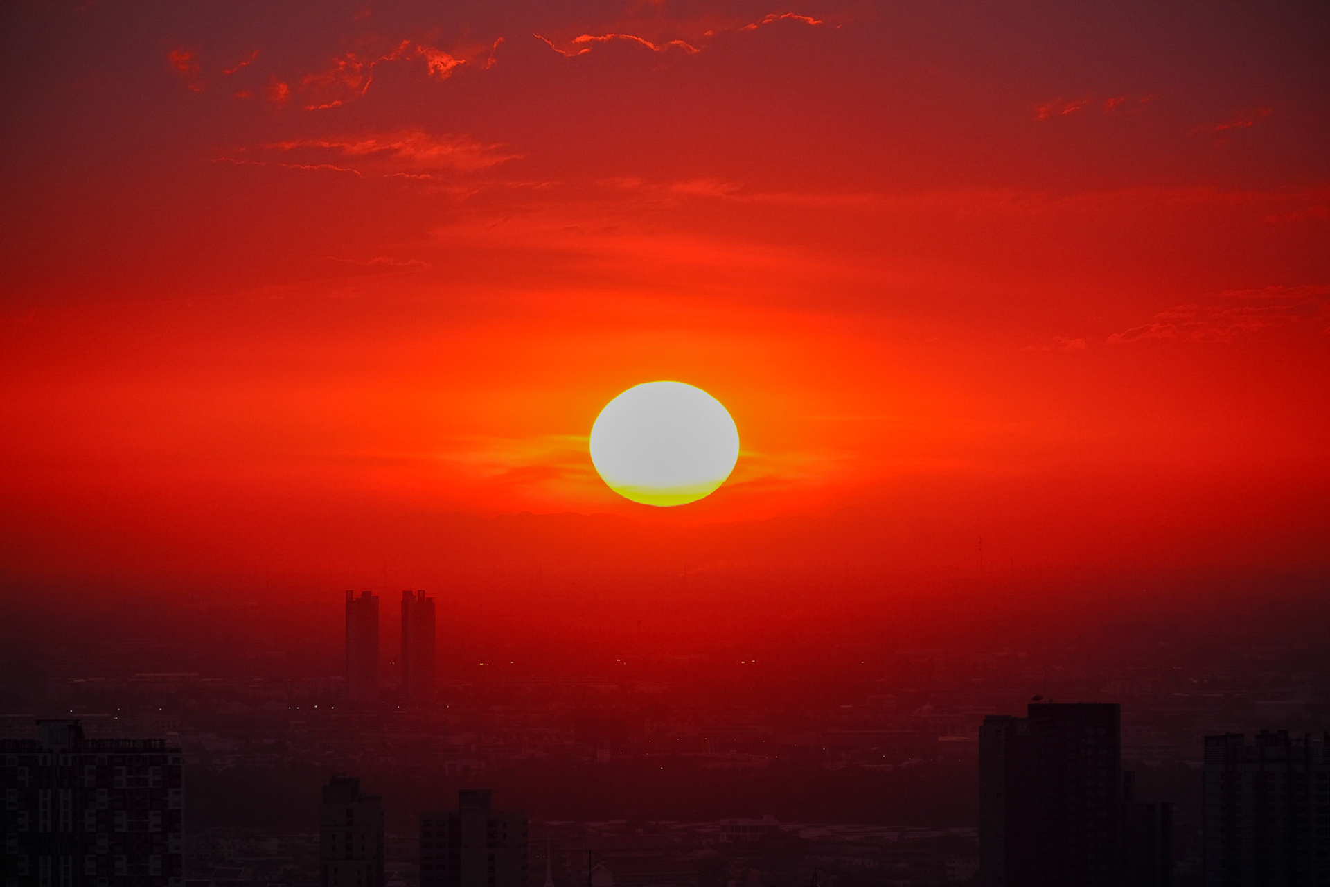 A general view of Bangkok at sunset – Bangkok, Thailand