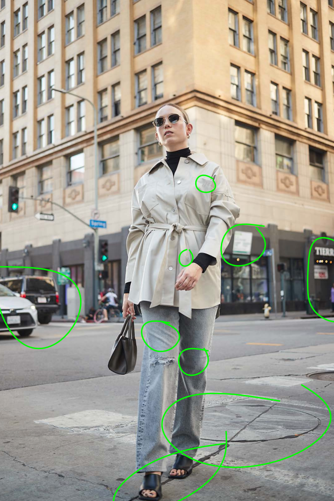 Who What Wear - remove wrinkles, remove cars, remove signs