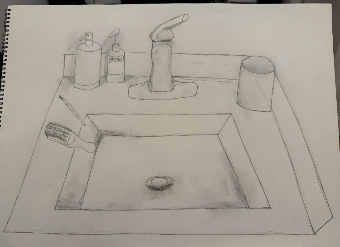 Learning to See (Shapes), Graphite, Marly M., Art 133: Drawing 1, Fall 2024