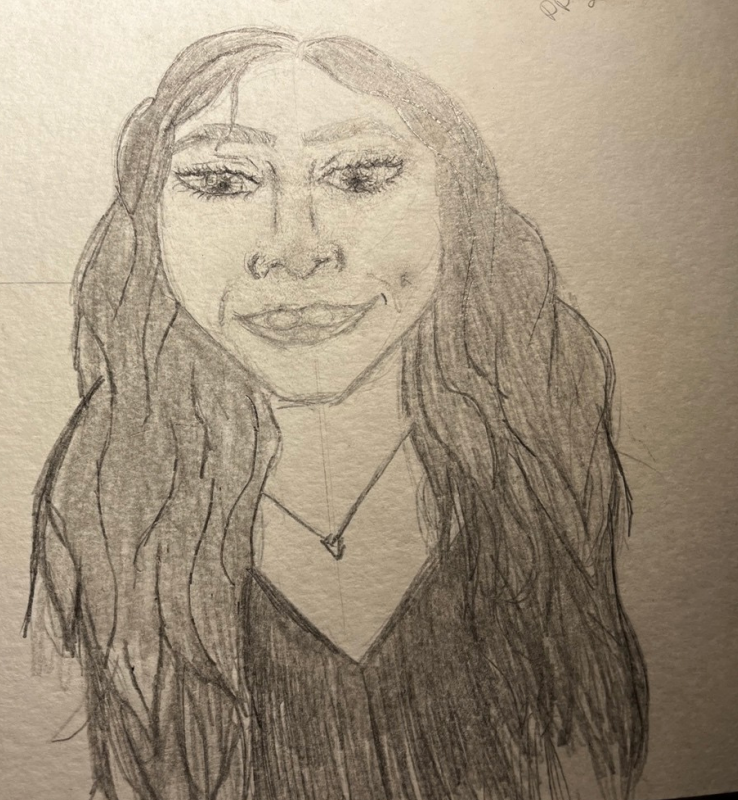 Self Portrait, Graphite, Stacey A., Art 133: Drawing 1, Spring 2024