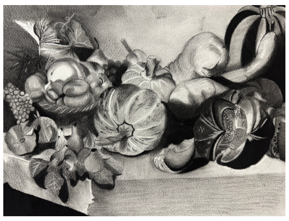 Master Study, Charcoal, Shane H., Art 133: Drawing 1, Fall 2024