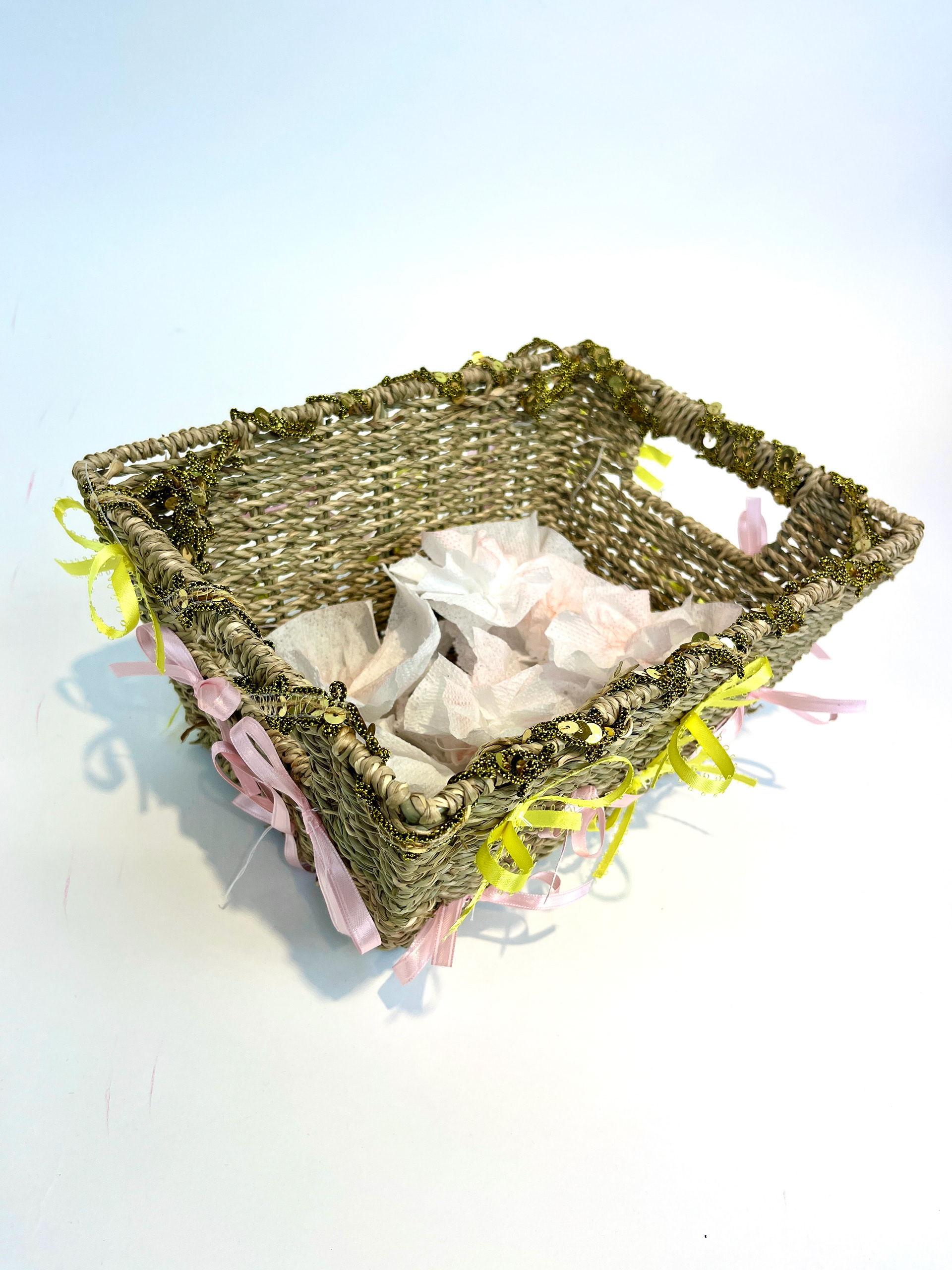 Material Alteration Assignment, Recycled materials, Amna A., Art 210: 3D Design, Spring 2025