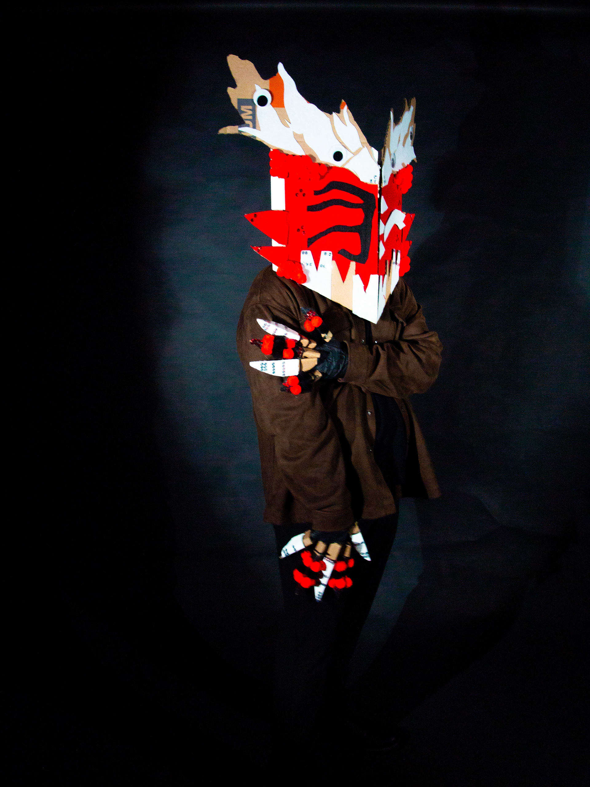 Mask, Cardboard, Adonay C., Art 210: 3D Design, Spring 2025