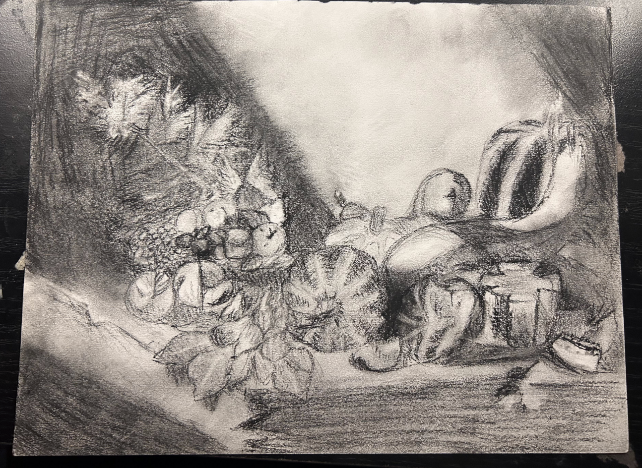 Master Study, Charcoal, Samantha G., Art 133: Drawing 1, Spring 2024