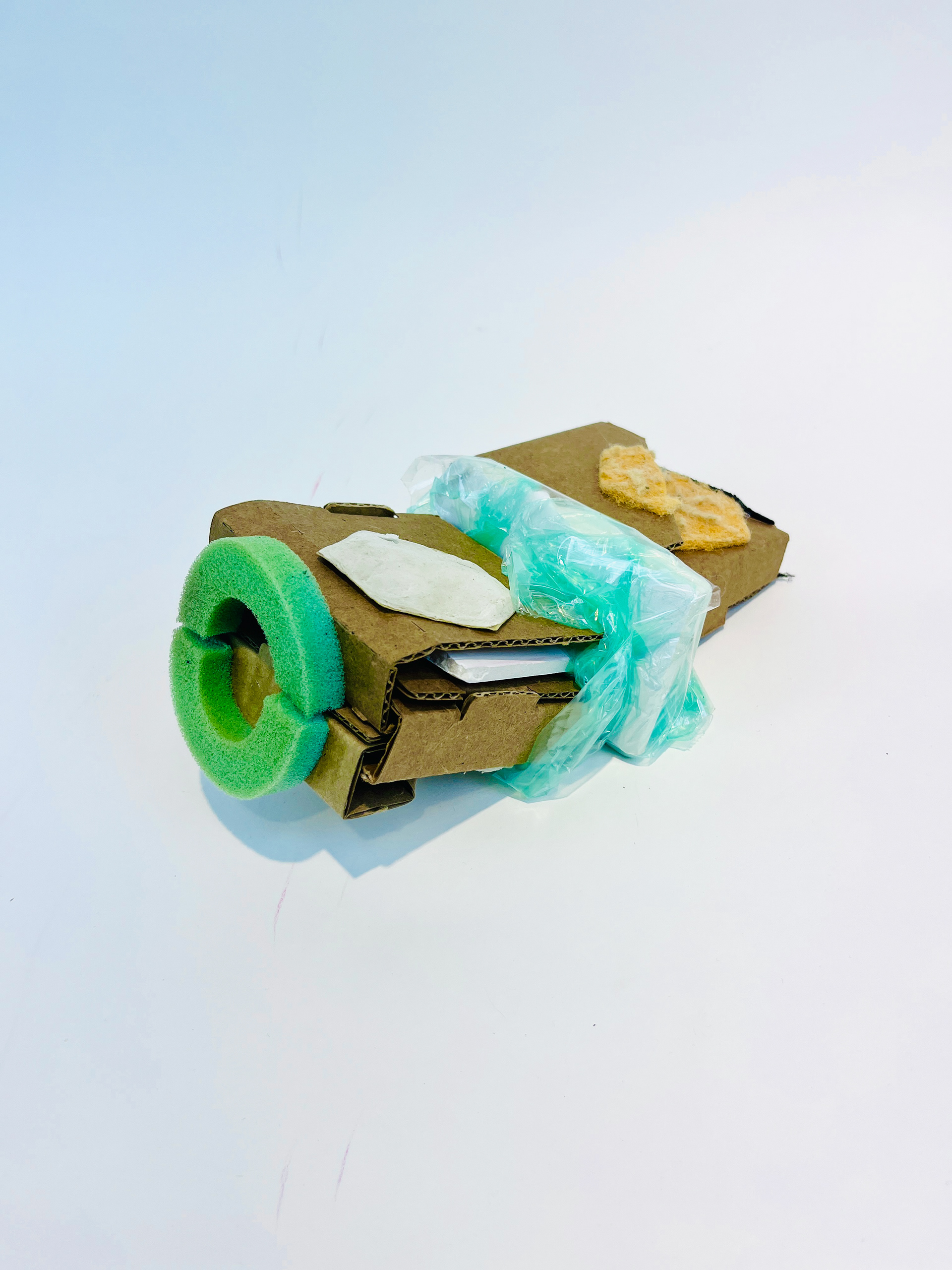Material Alteration Assignment, Recycled materials, Stephan B, Art 210: 3D Design, Spring 2025