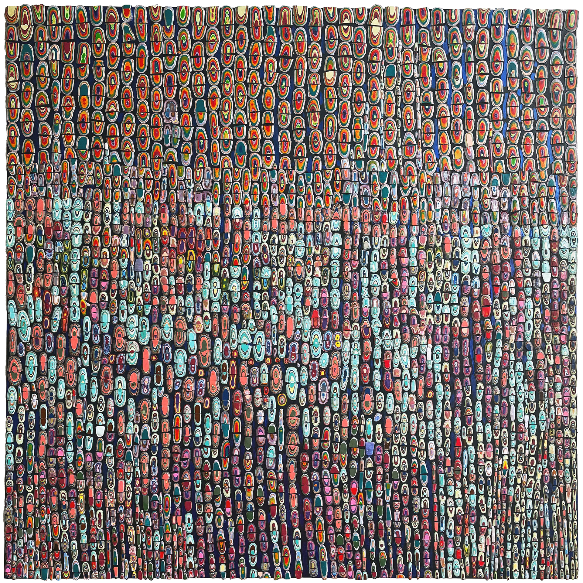 Trying to Say, 2023, 36in x 36in, Mixed Medium Collage on Wood