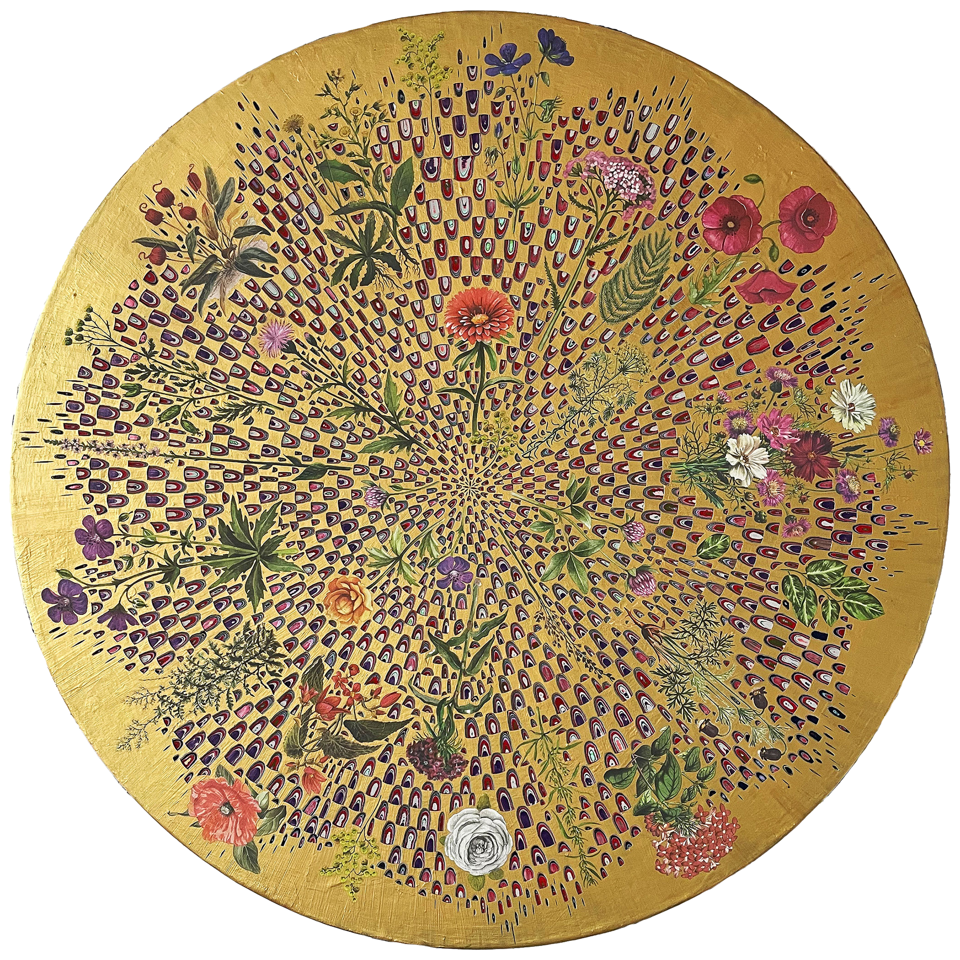 Mother, 2022, Enamel on Wood, 36in diameter