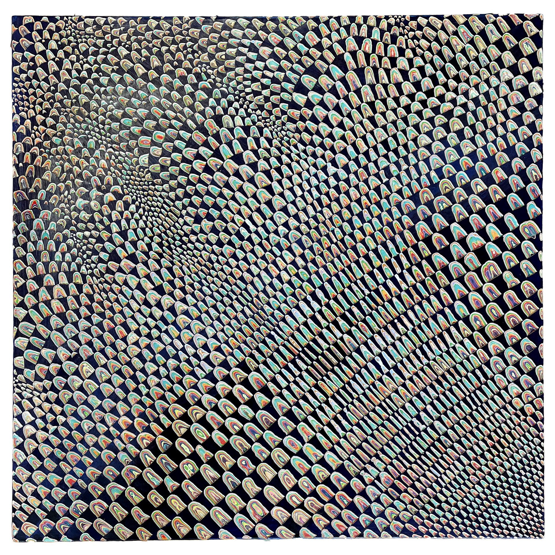 SOLD Glee, 2022, Enamel on Wood, 36in x 36in x 1.5 in