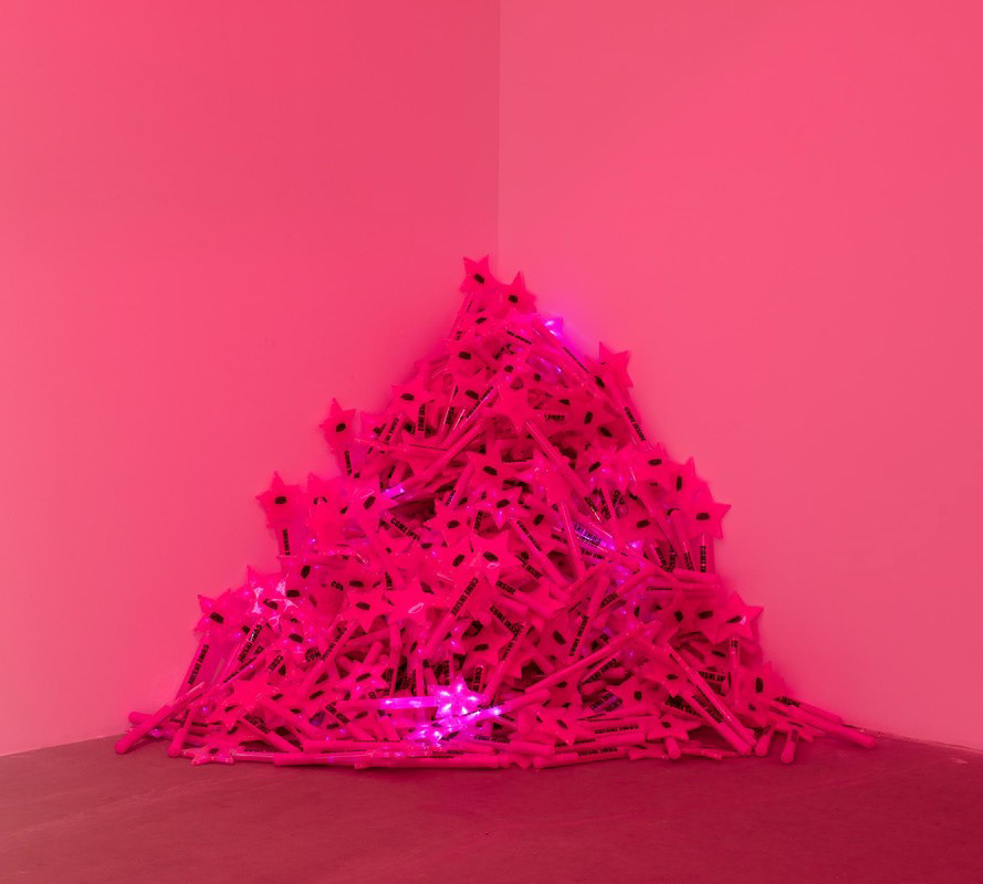 SHINE BRIGHT SHINE FOREVER, 2017 pink neon sticks size variable