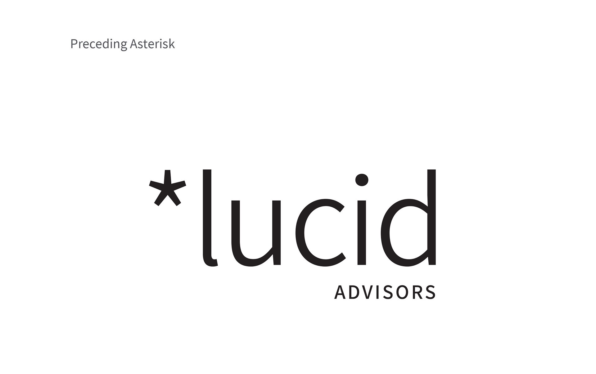 Use a symbol to convey the literary meaning; bright or luminous. Asterisk is both symbol and typeface, can be seen as a star and connote something of special interest. I envision in print and electronic applications a gradient originating at the asterisk for either the logotype itself or its background.