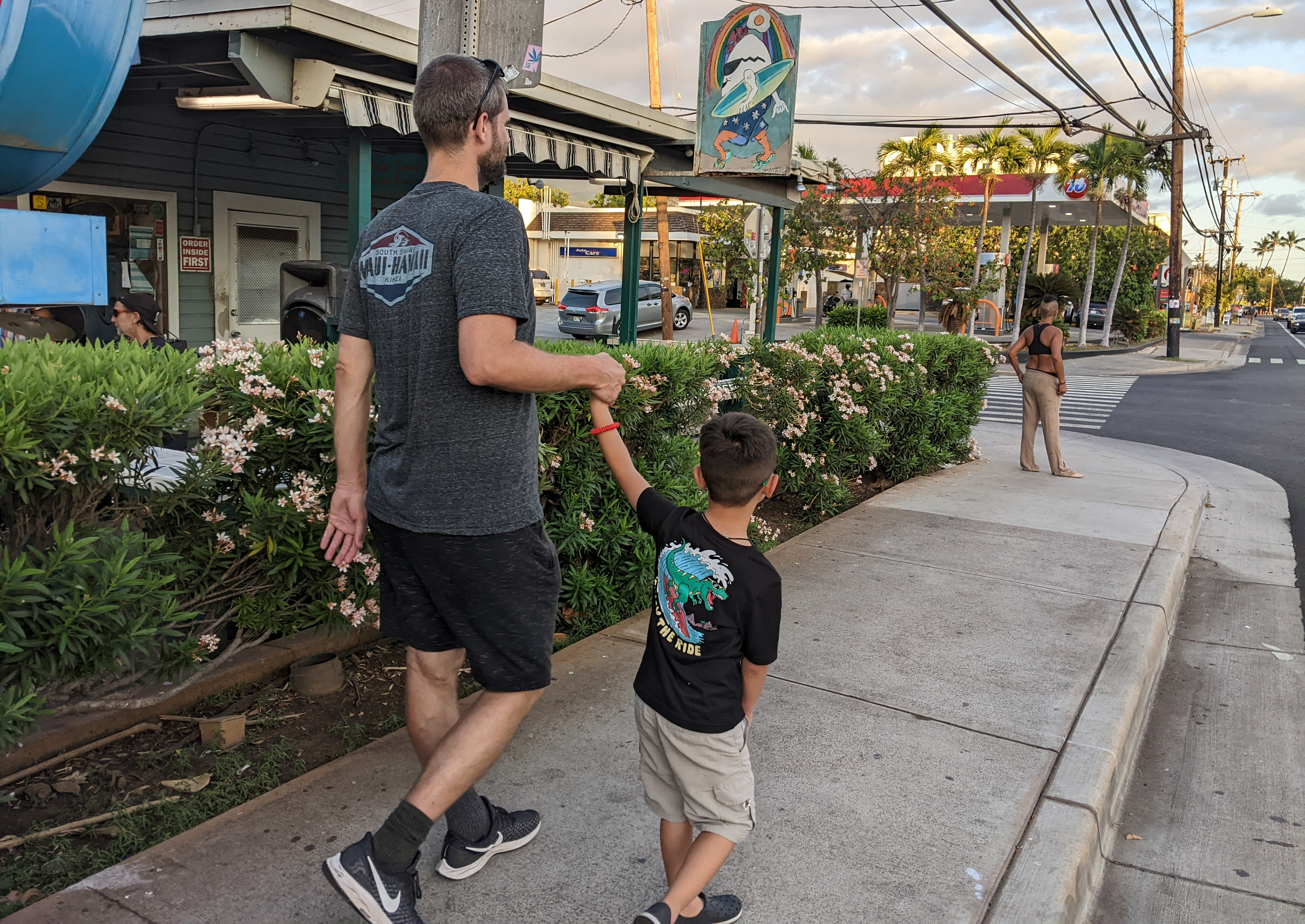 walking to the Condo after Dinner