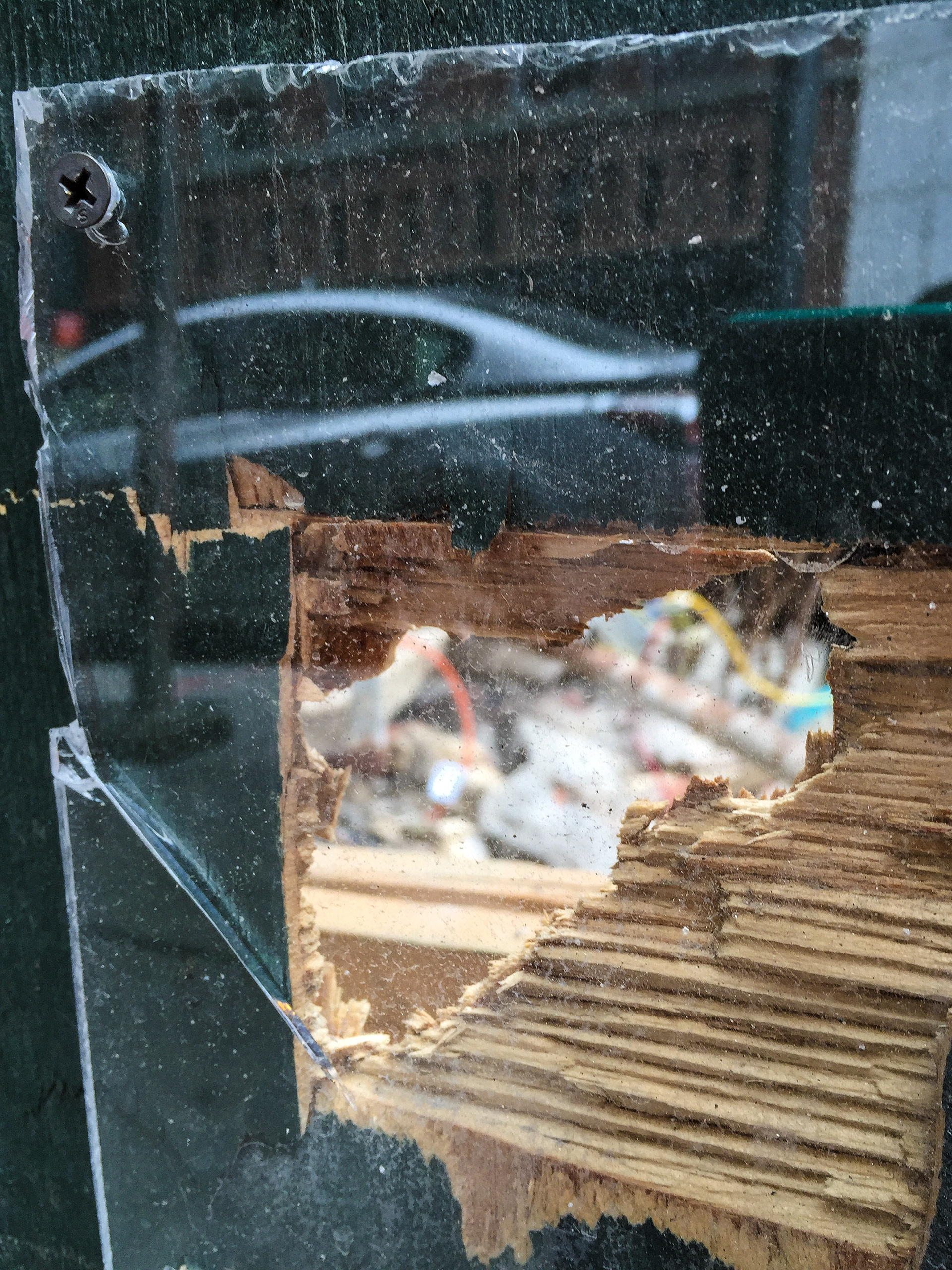 Through A Construction Window Darkly