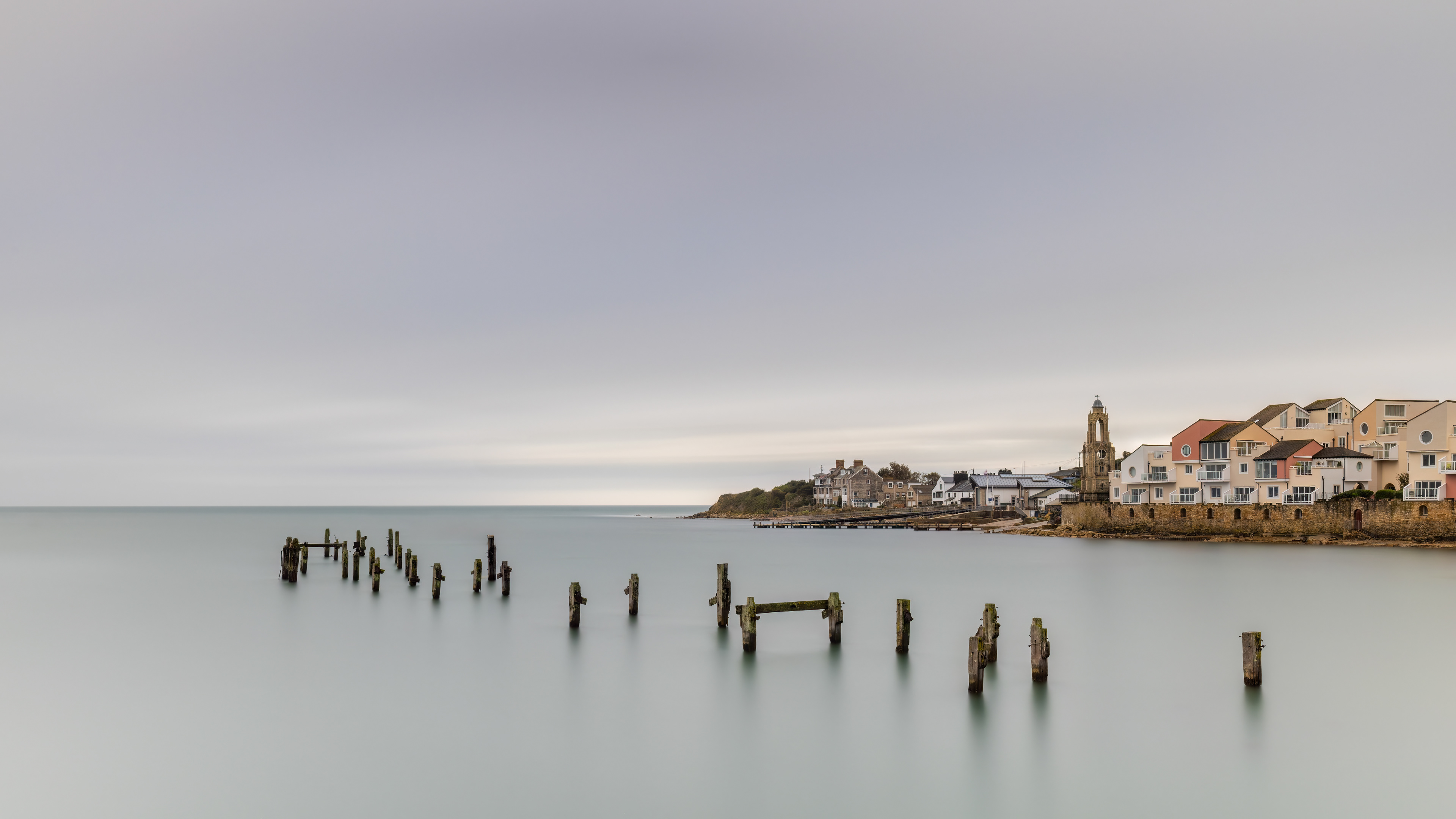 Swanage Old Pier With Peveril Point Dorest