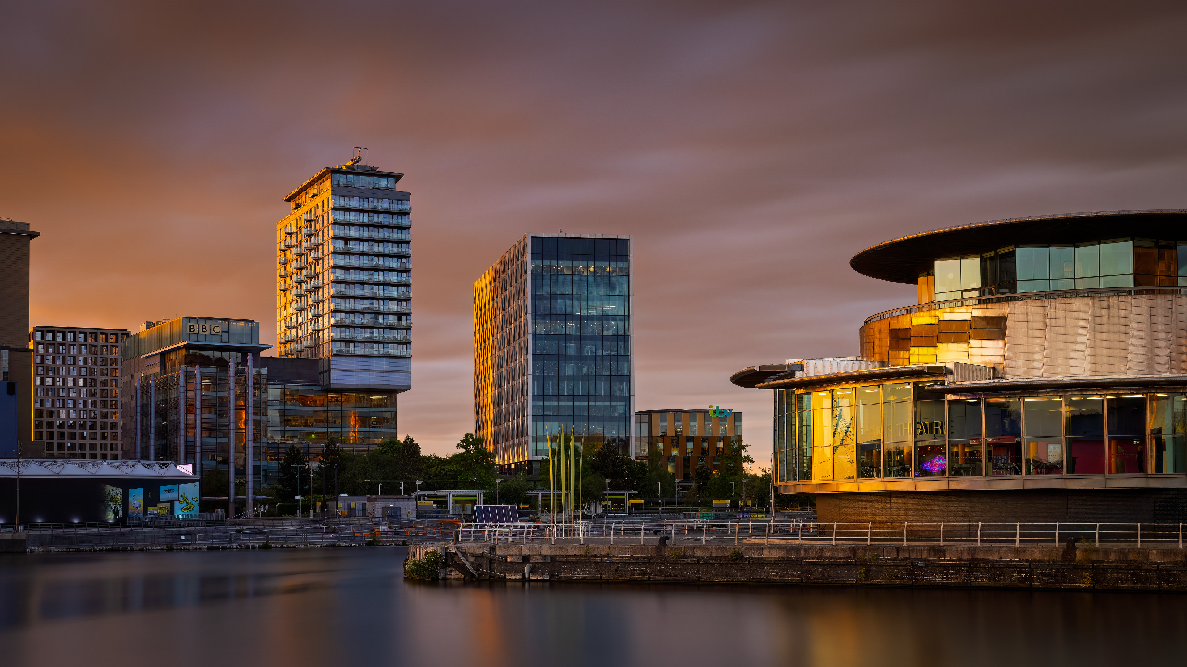 Media City Salford Quays Sunset
