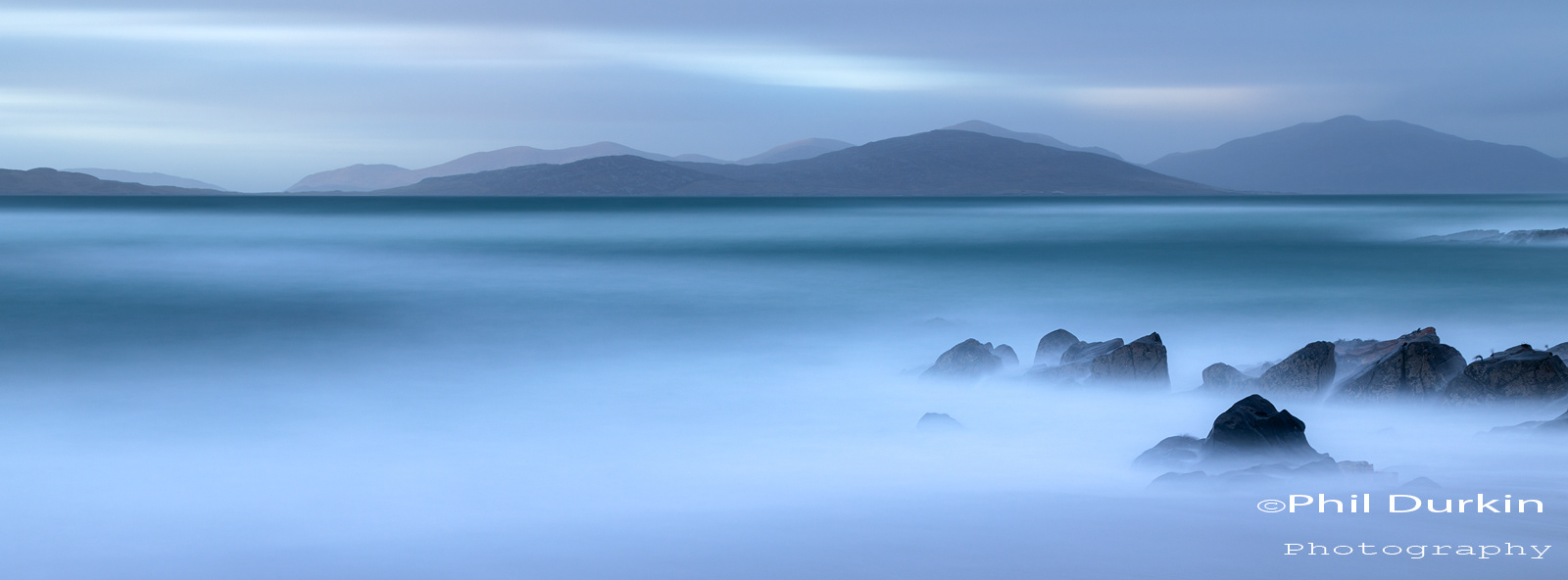 Long  Exposure in the Blue Hour At Bagh Steinigidh Beach, Isle of Harris