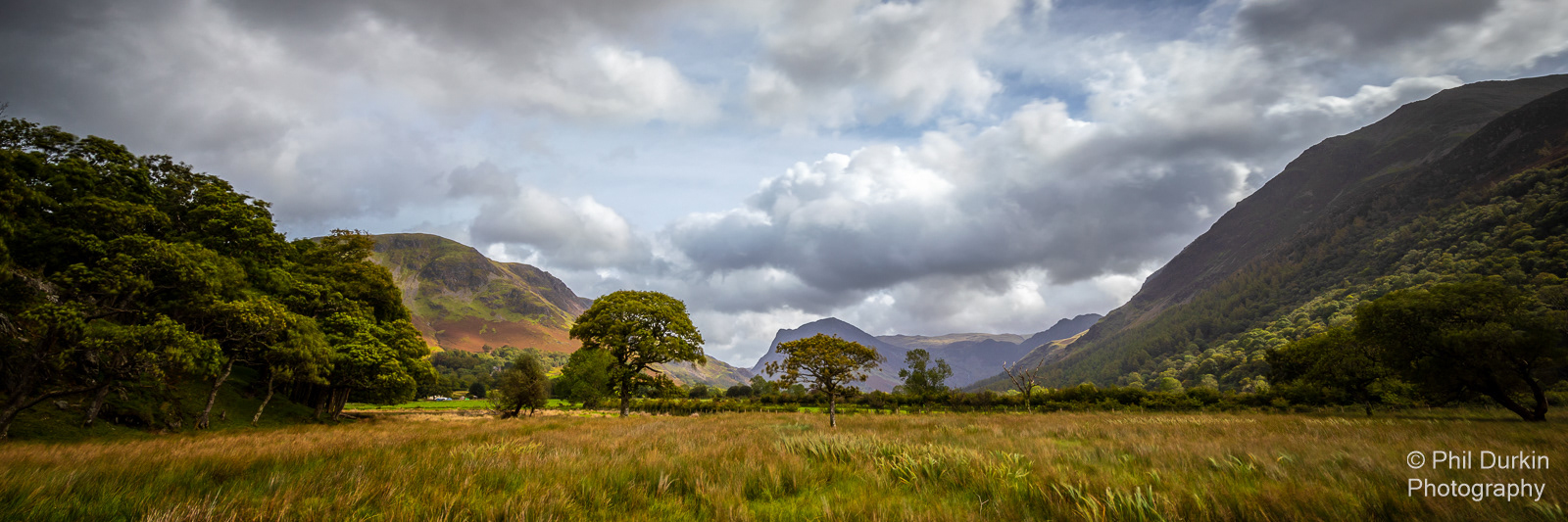 Buttermere From Crummock water 3x1 Pano