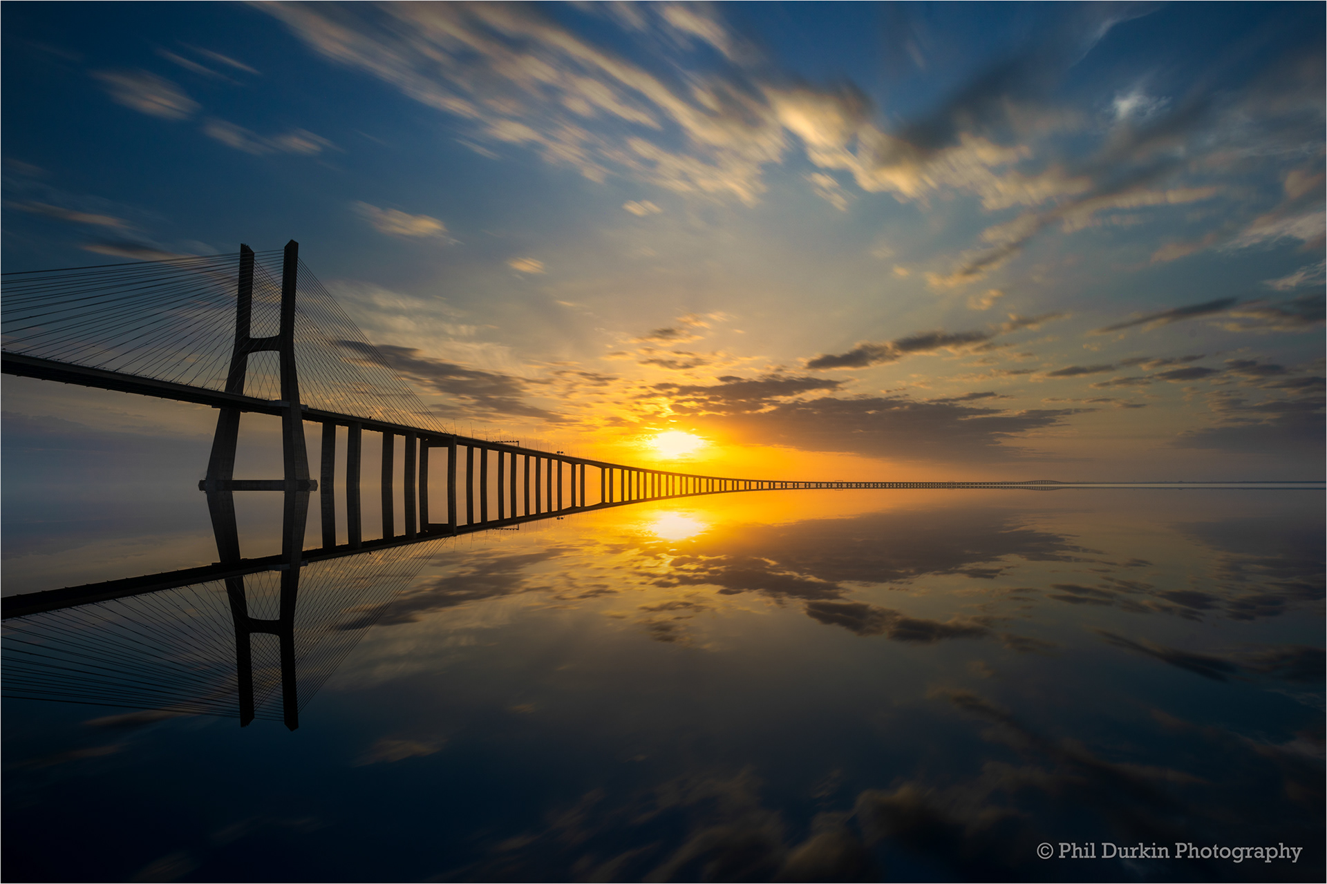 Sunrise  - Vasco Da Gamma Bridge Lisbon Portugal