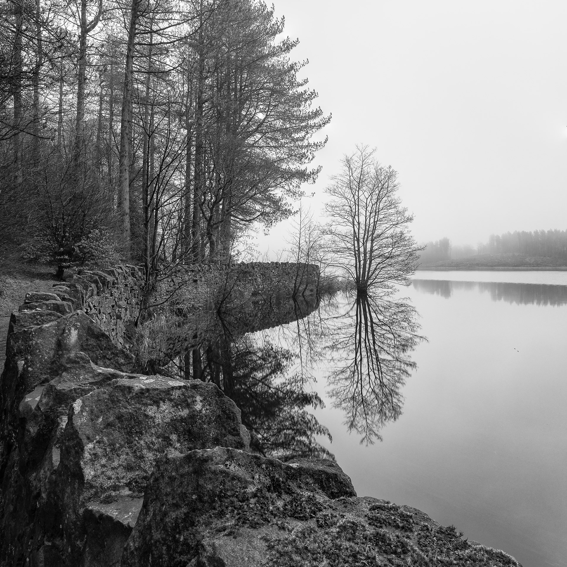 Entwistle Reservoir Foggy Morning- Bolton