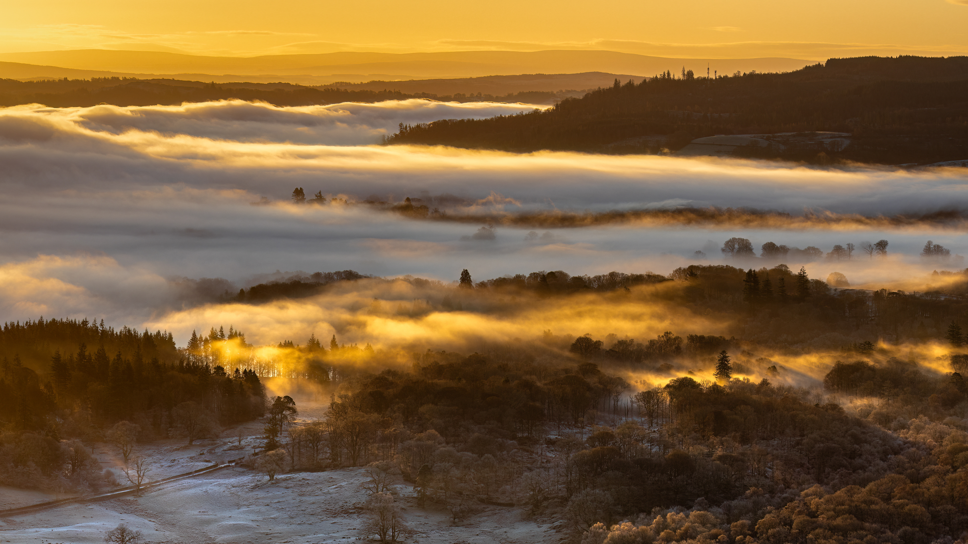 Cloud Inversion At Sunrise Over Windermere