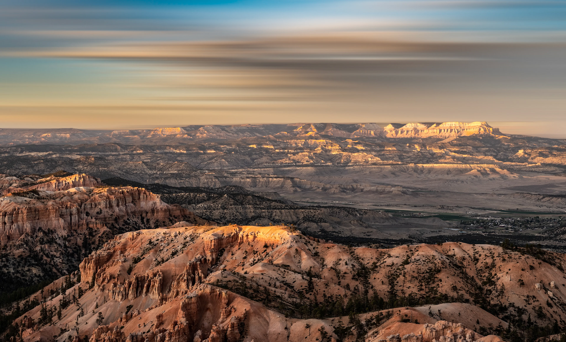 A view from Sunset Point in Bryce Canyon. Appropriately taken at sunset.