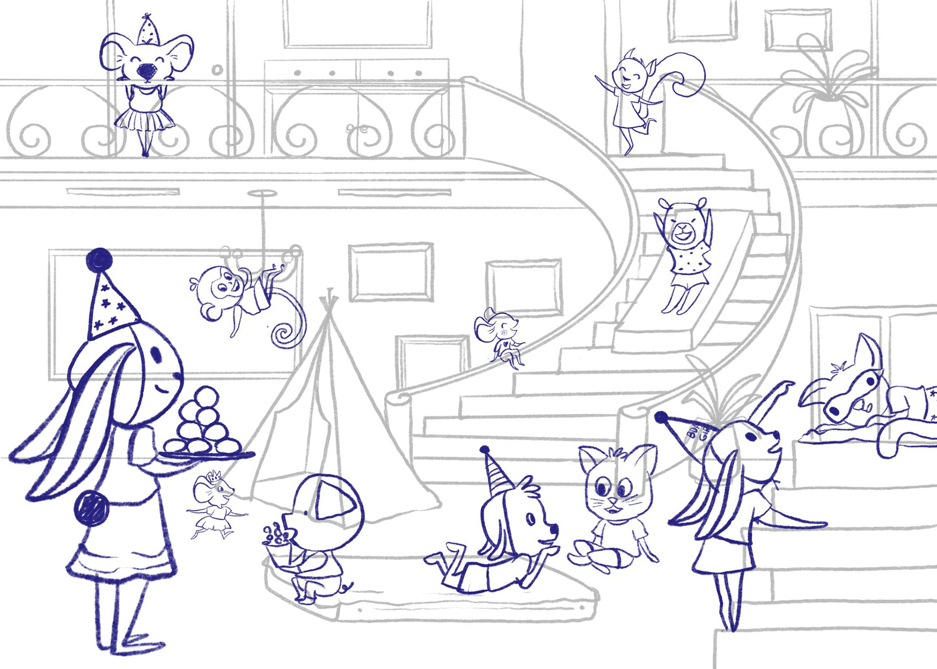 Sketch with less animals