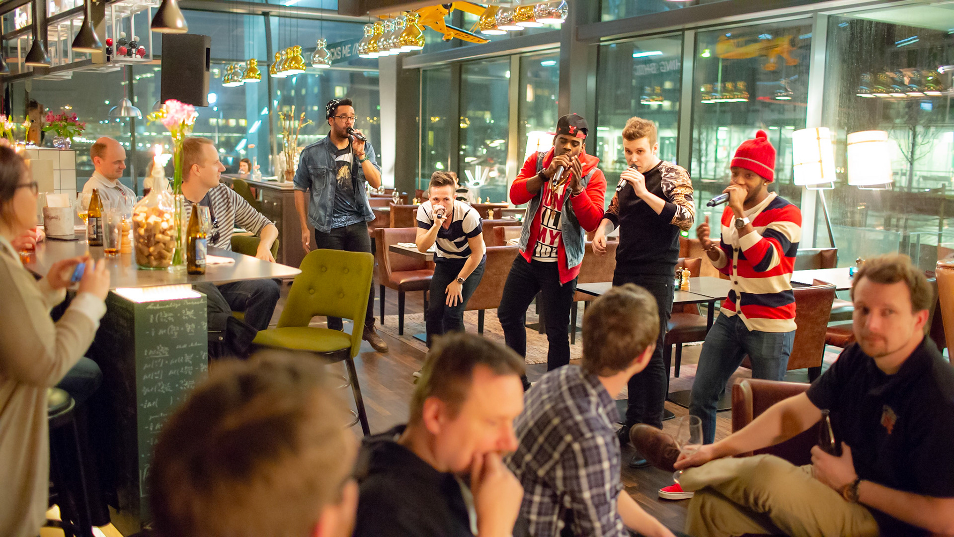 Goeteborg, Sweden,  14.03.2014: The Exchange performing at the Radisson Blu Riverside 