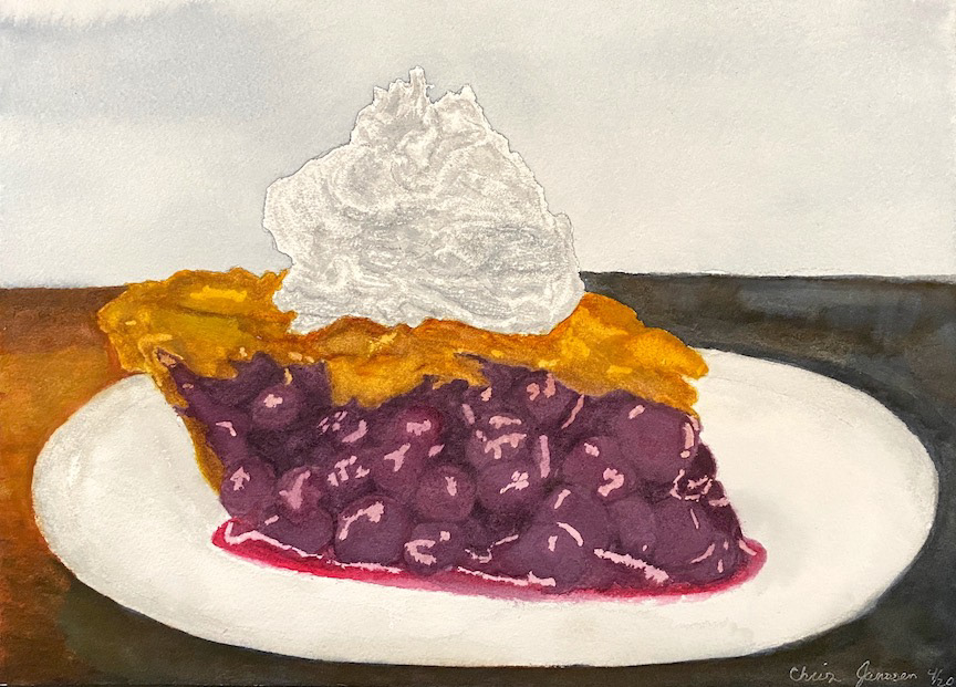 Blueberry Pie, Watercolor