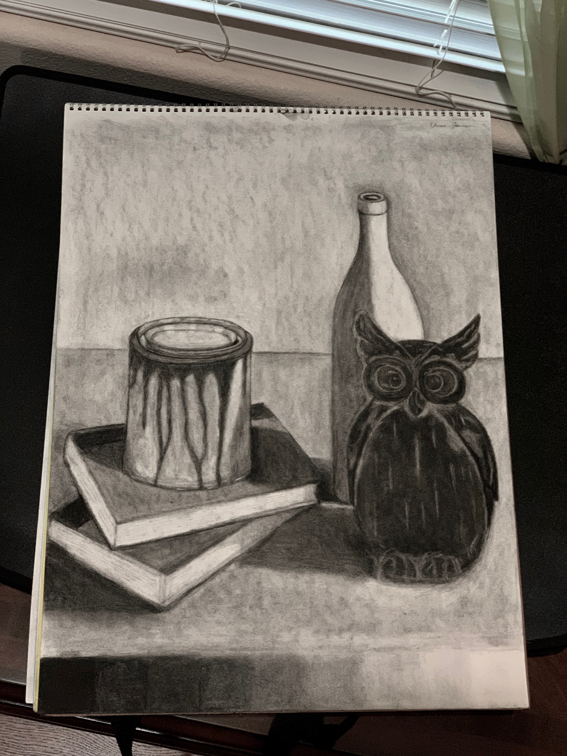 Still Life, Charcoal on Paper