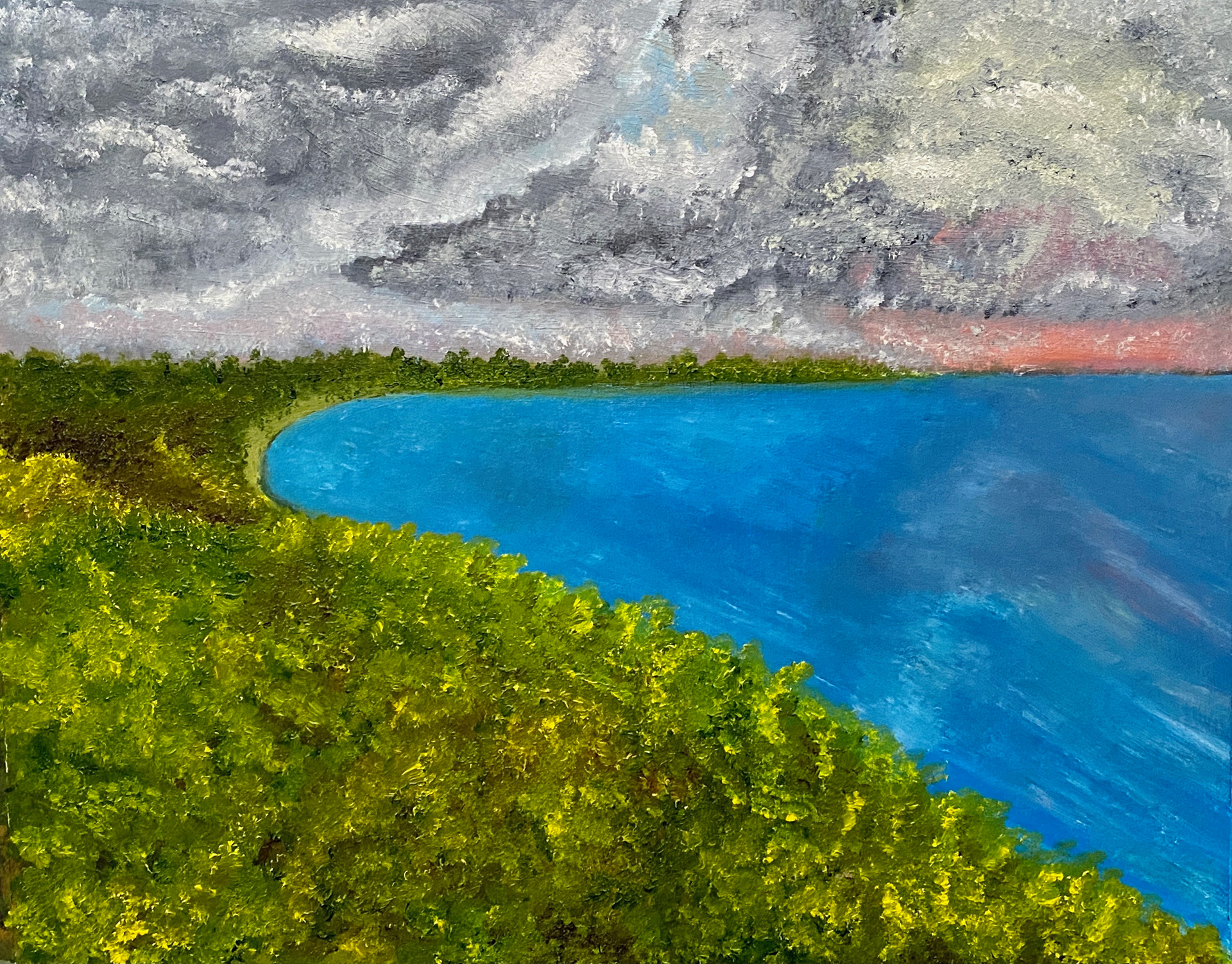 Impression, Copano Bay.  Oil on Gessoed Cardboard.