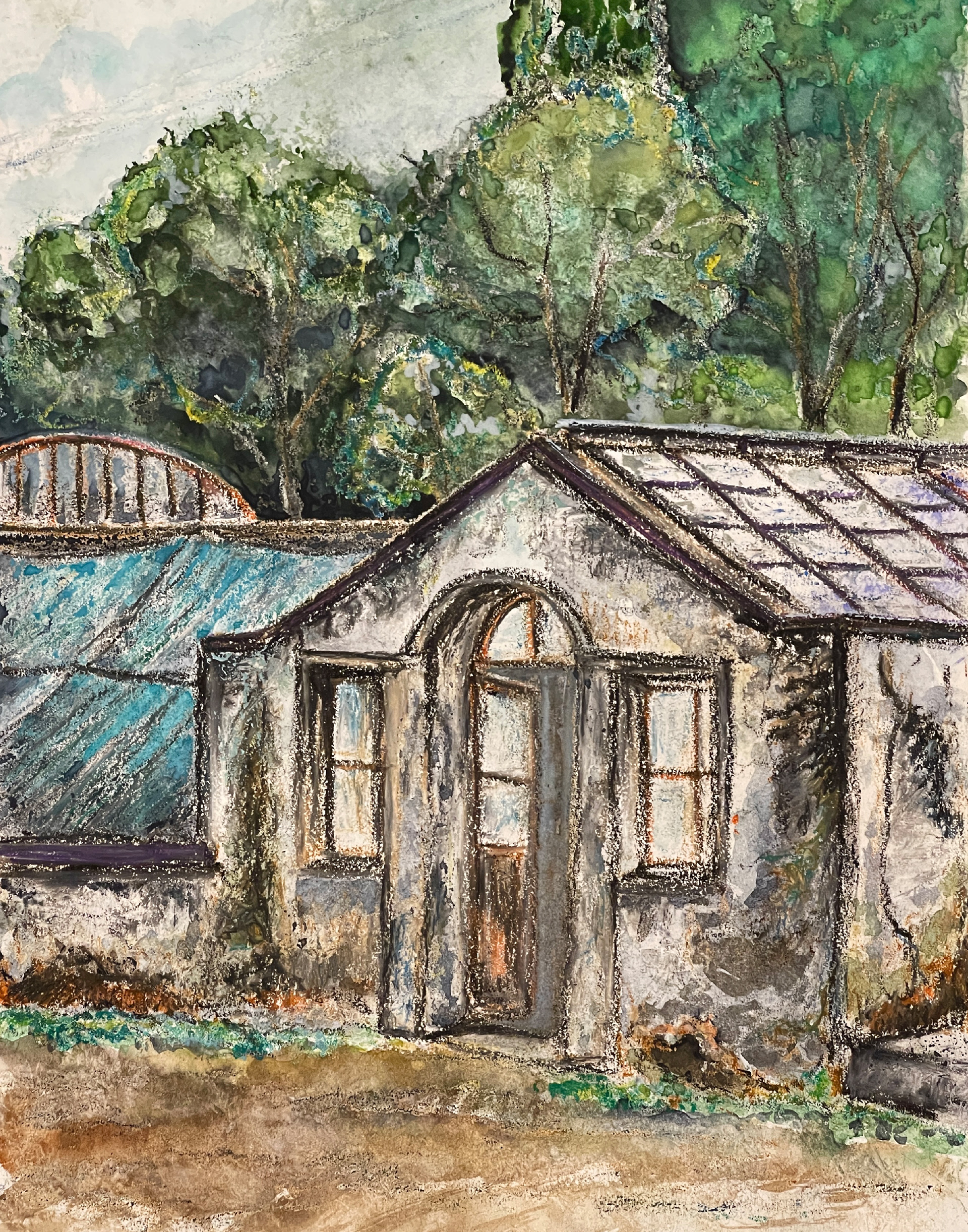 Oil Pastel and Watercolor