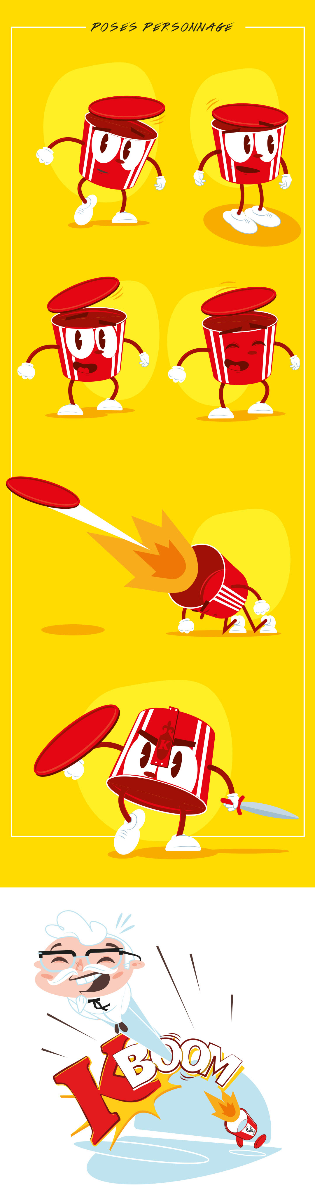 mascotte, création, illustration, KFC, Kids