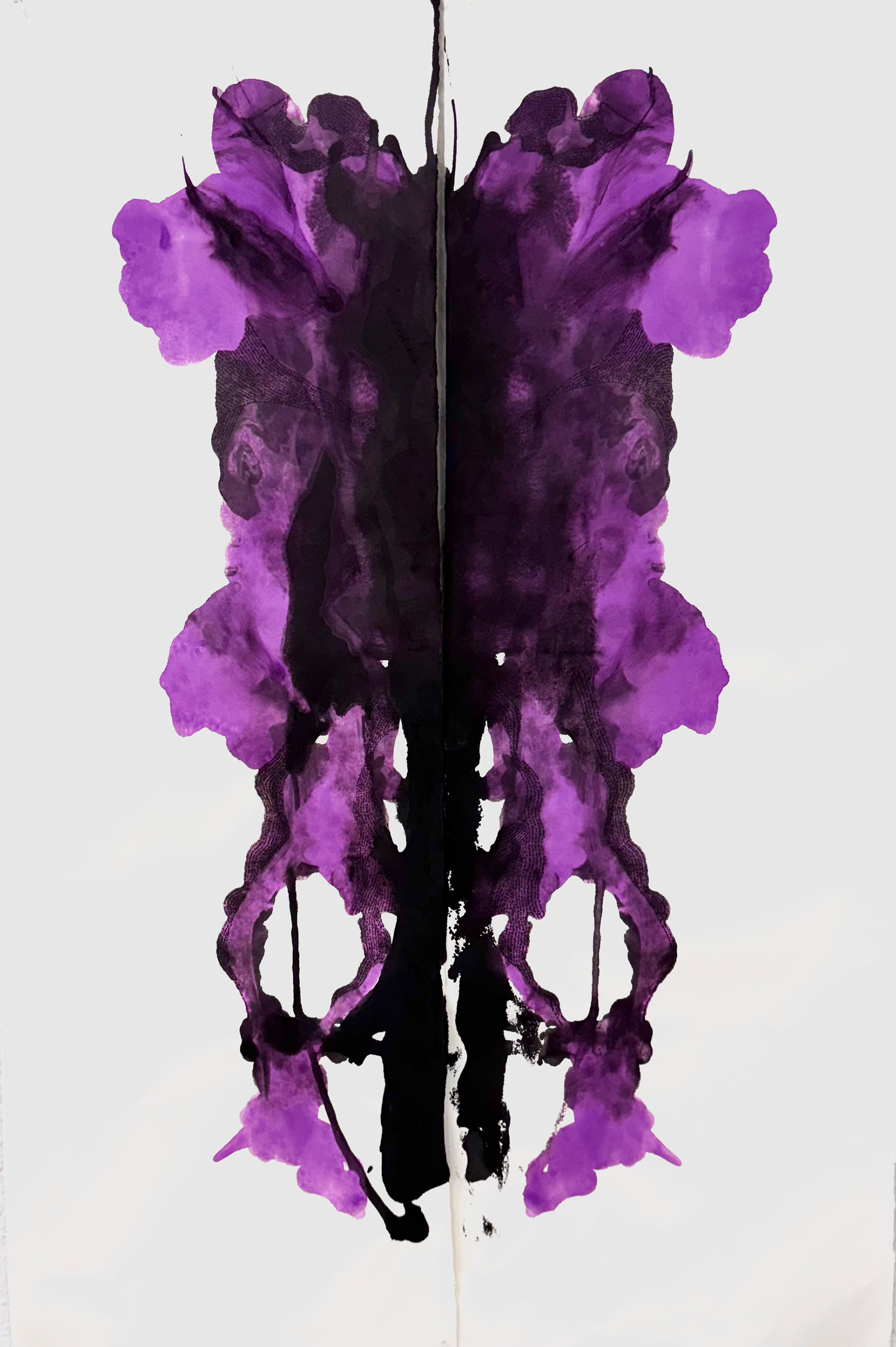 Eye See You Bloom, Black and Purple Ink, Pen, 26 ×40", 2024