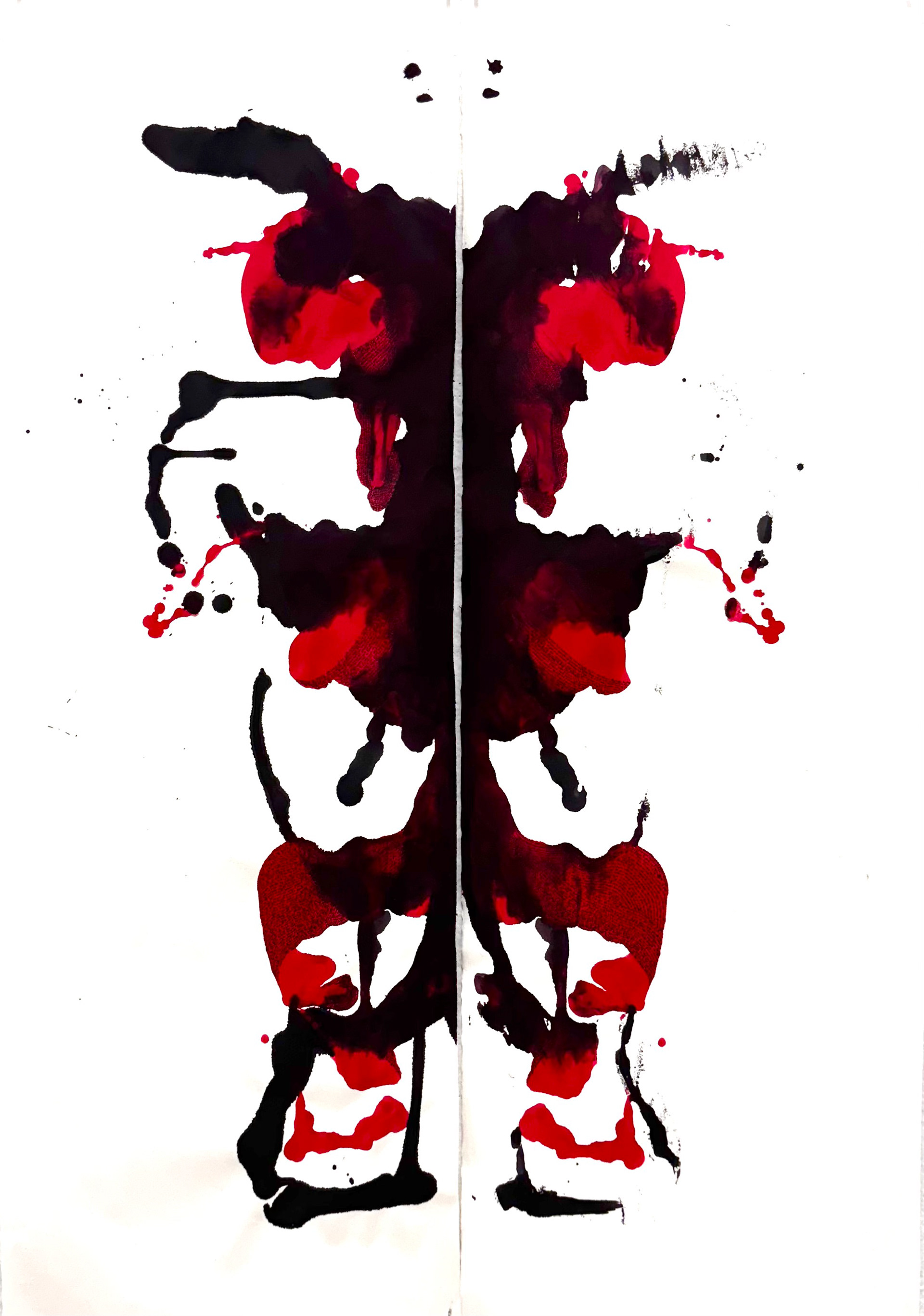 Ant Luck, Black and Red Ink, Pen, 26 ×40", 2024