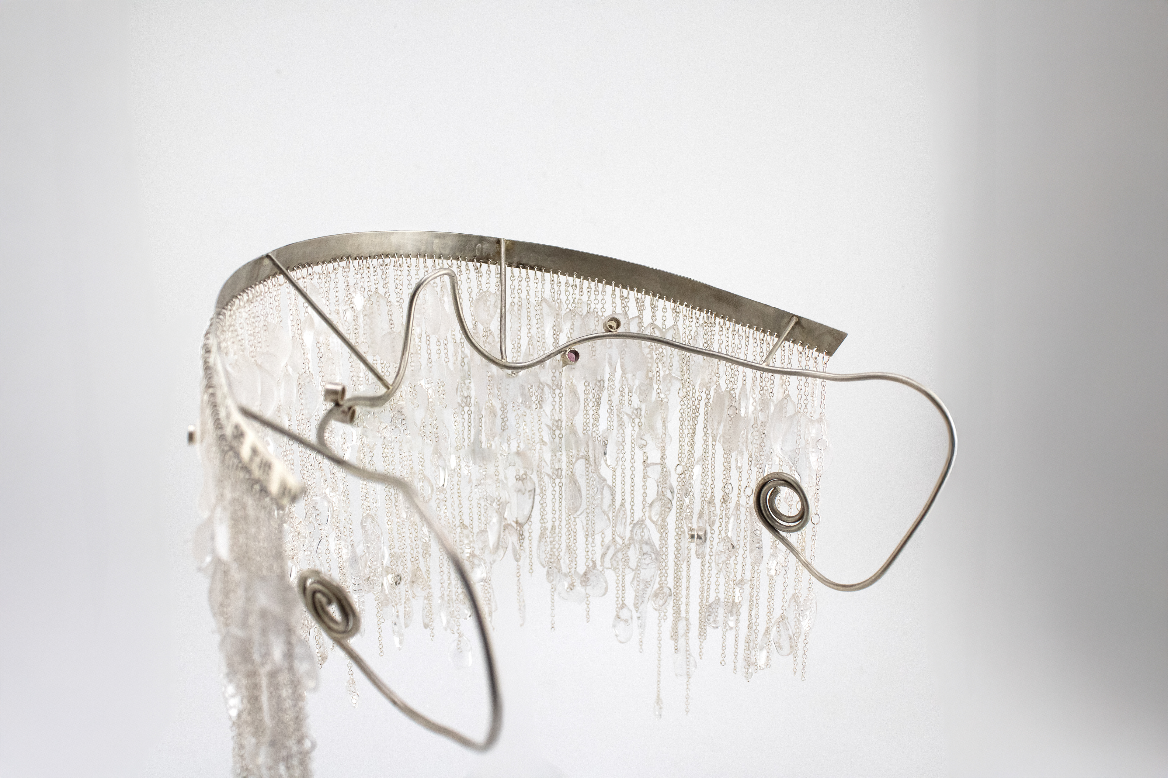ICE Melts, 2026, Nickel, Resin, and Gemstones, 3.94” x 8.66” x 9.05”